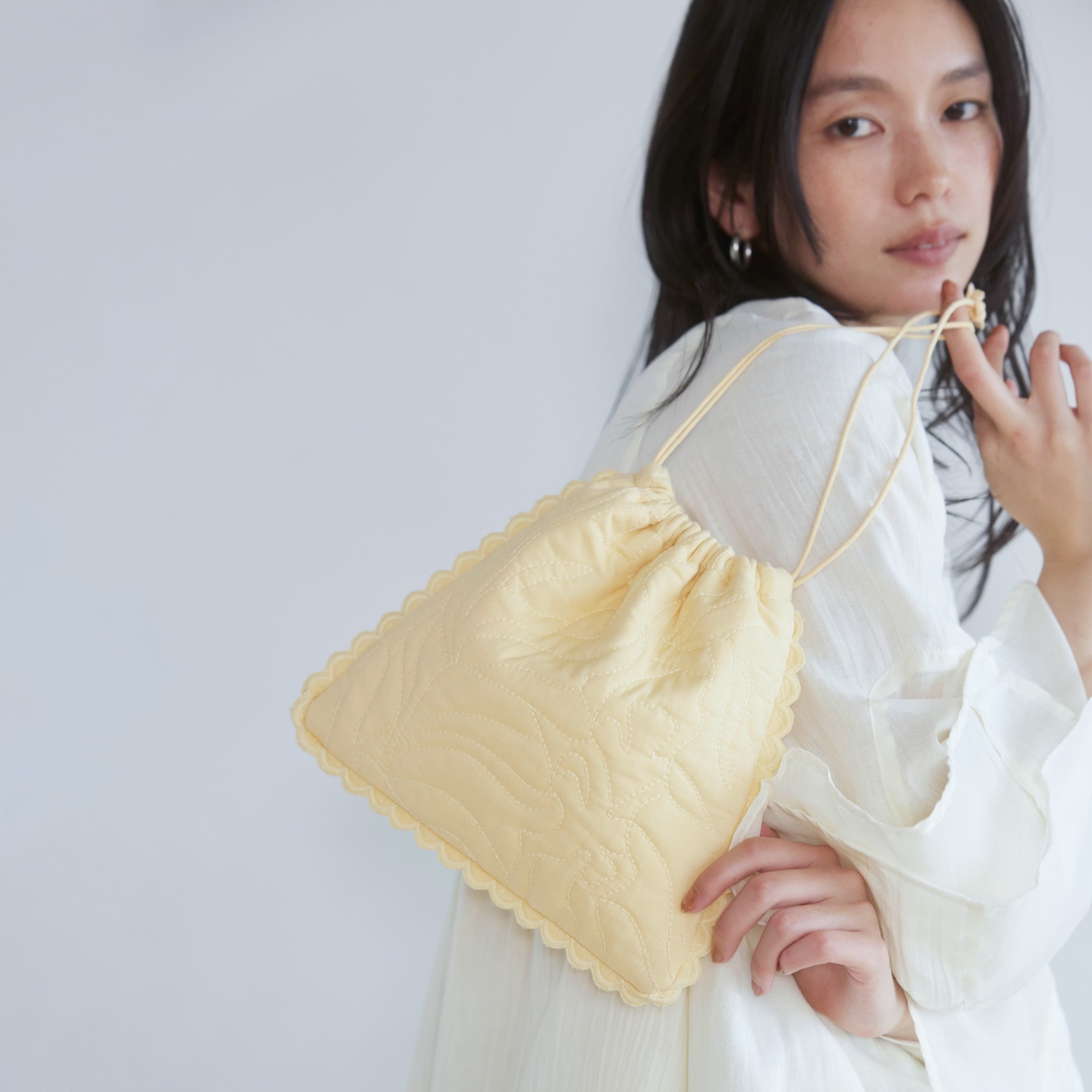 Flower wave embroidery mini bag