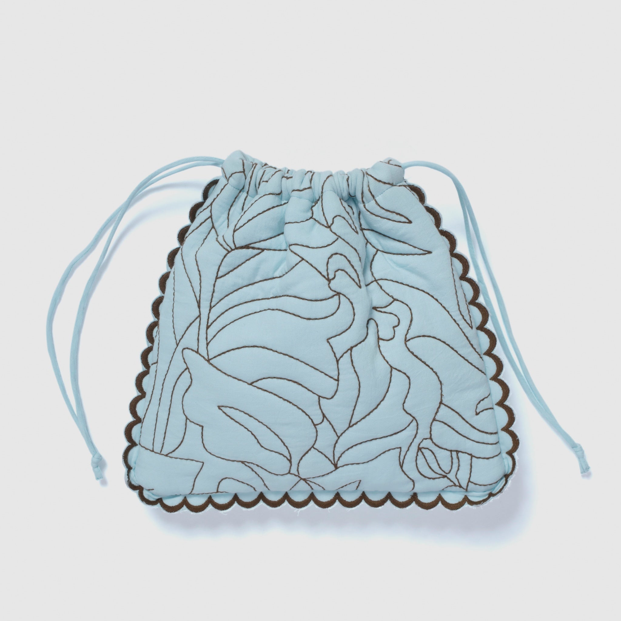 Flower wave embroidery mini bag