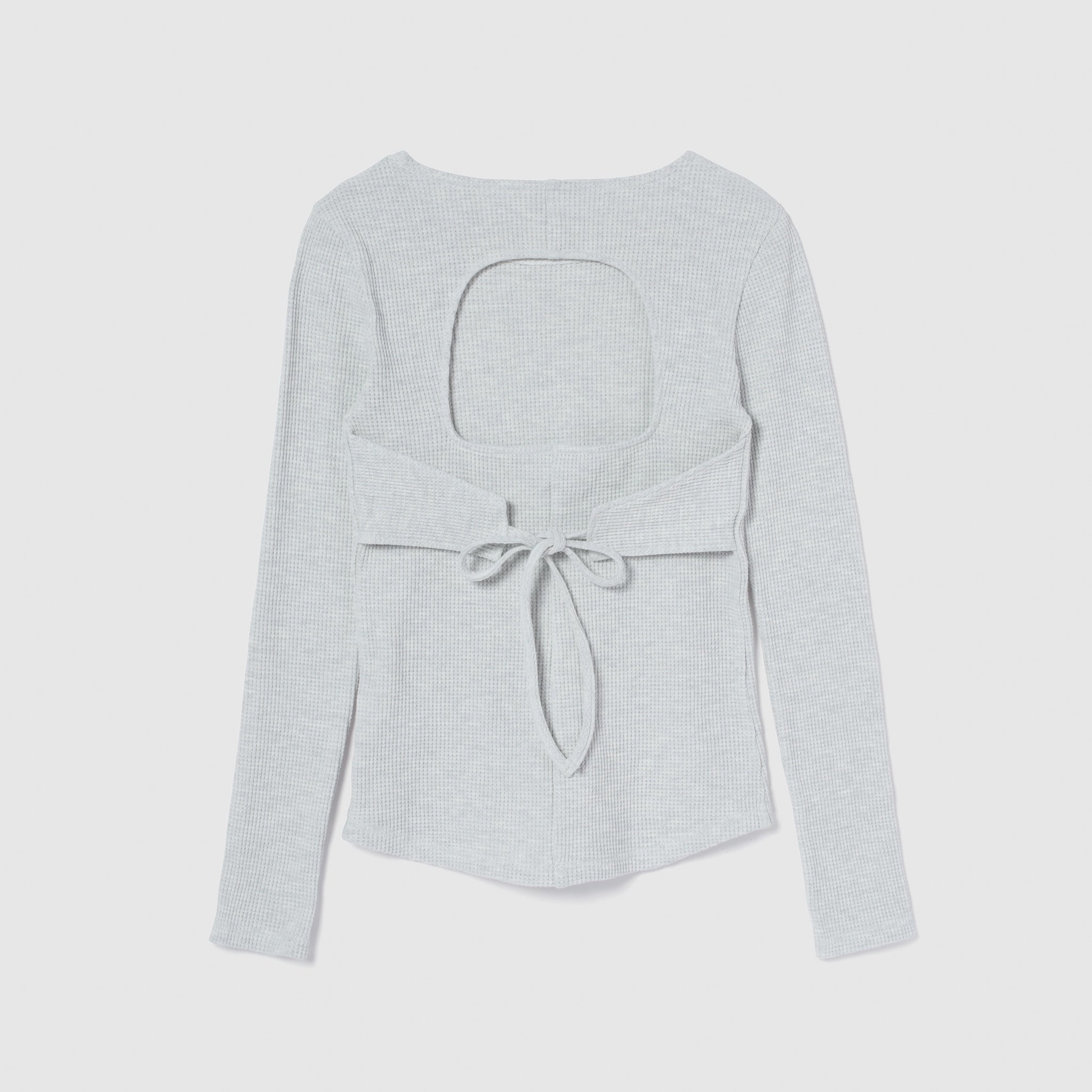 Back openワッフルロングスリーブ