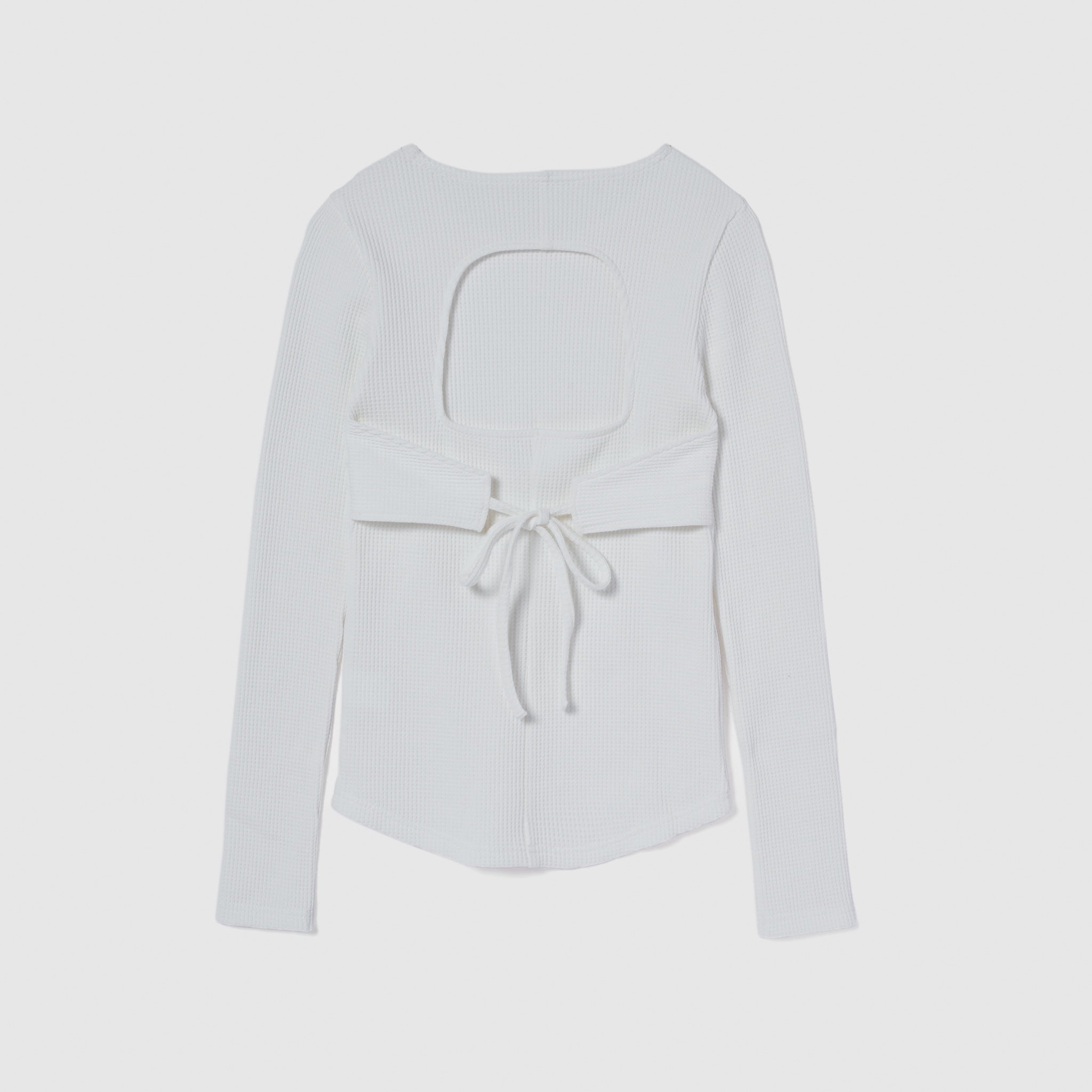 Back openワッフルロングスリーブ