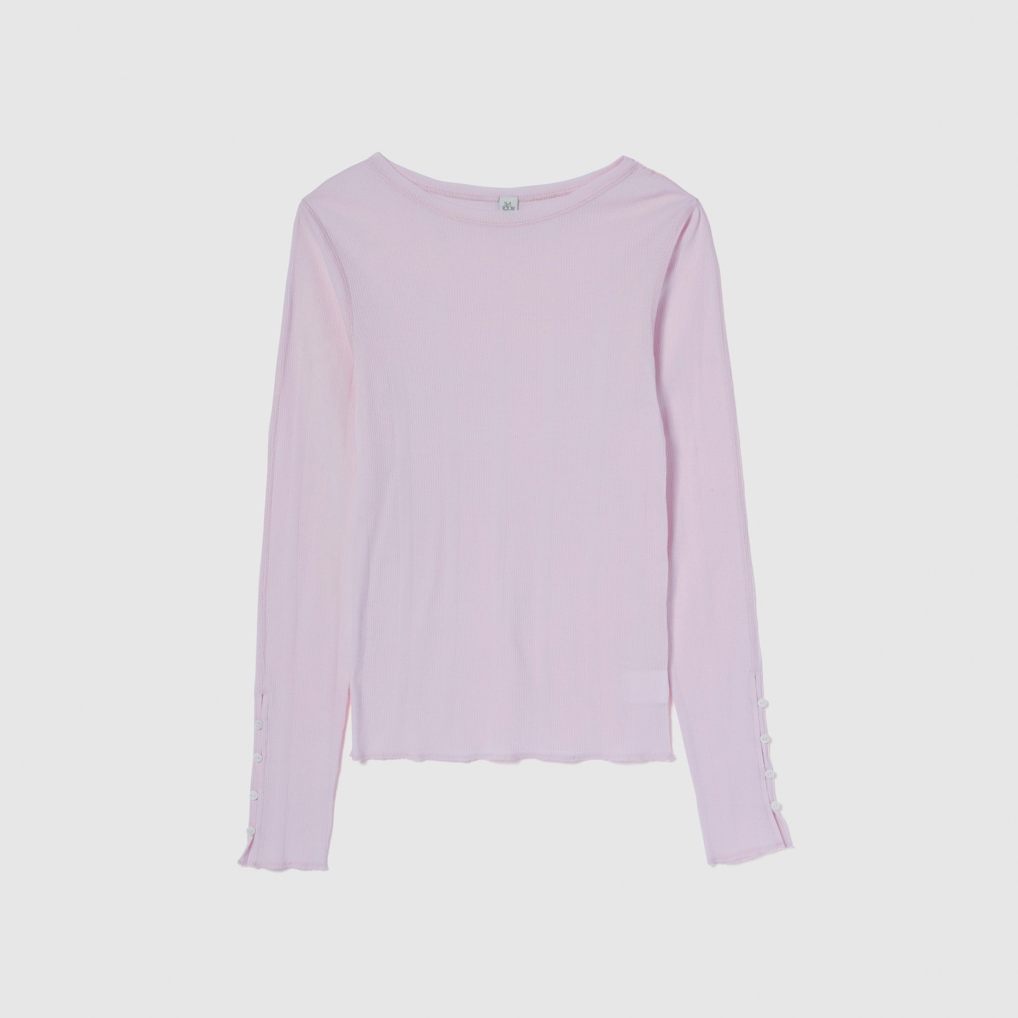 Soft sheer random rib cuffs top