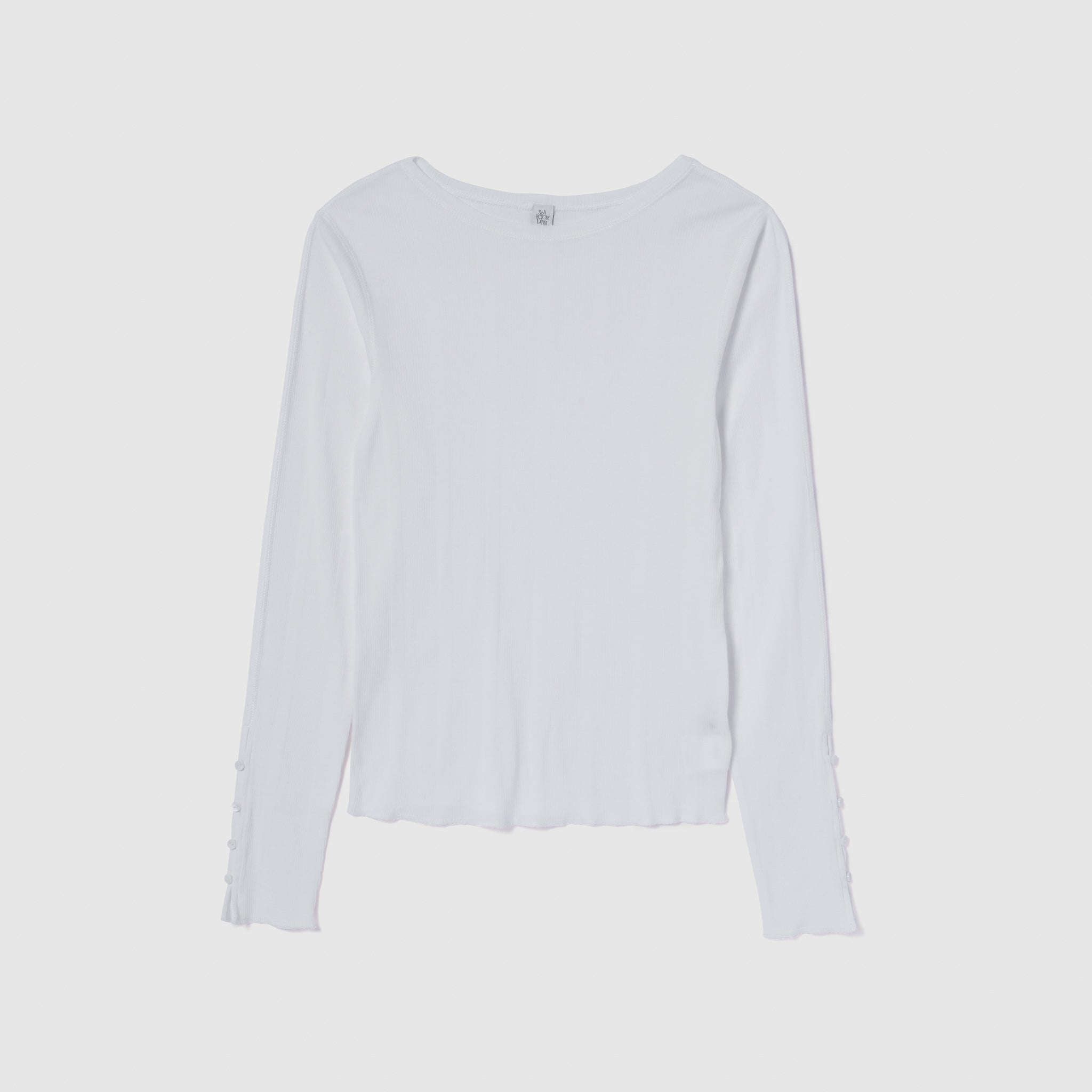 Soft sheer random rib cuffs top