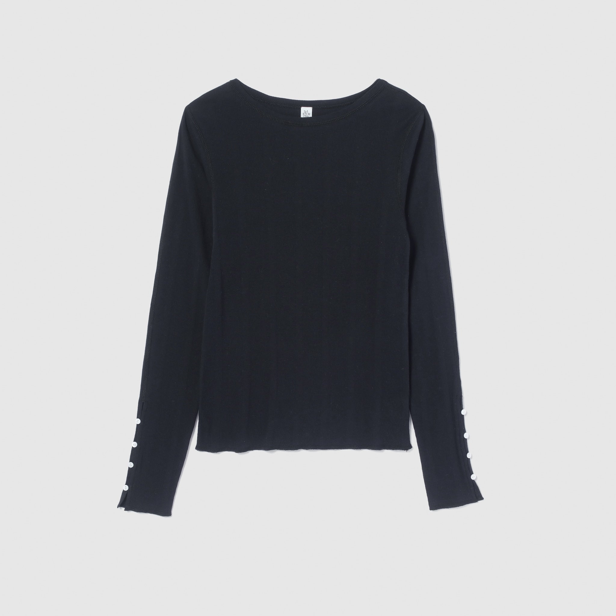 Soft sheer random rib cuffs top