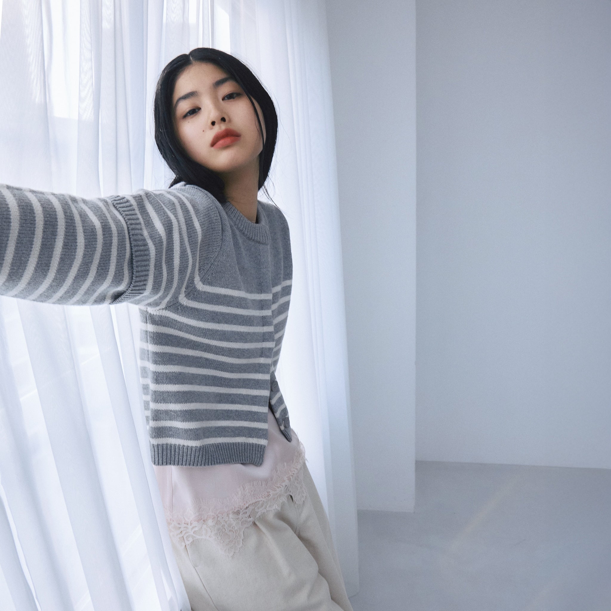 2-way sleeve knit cardigan