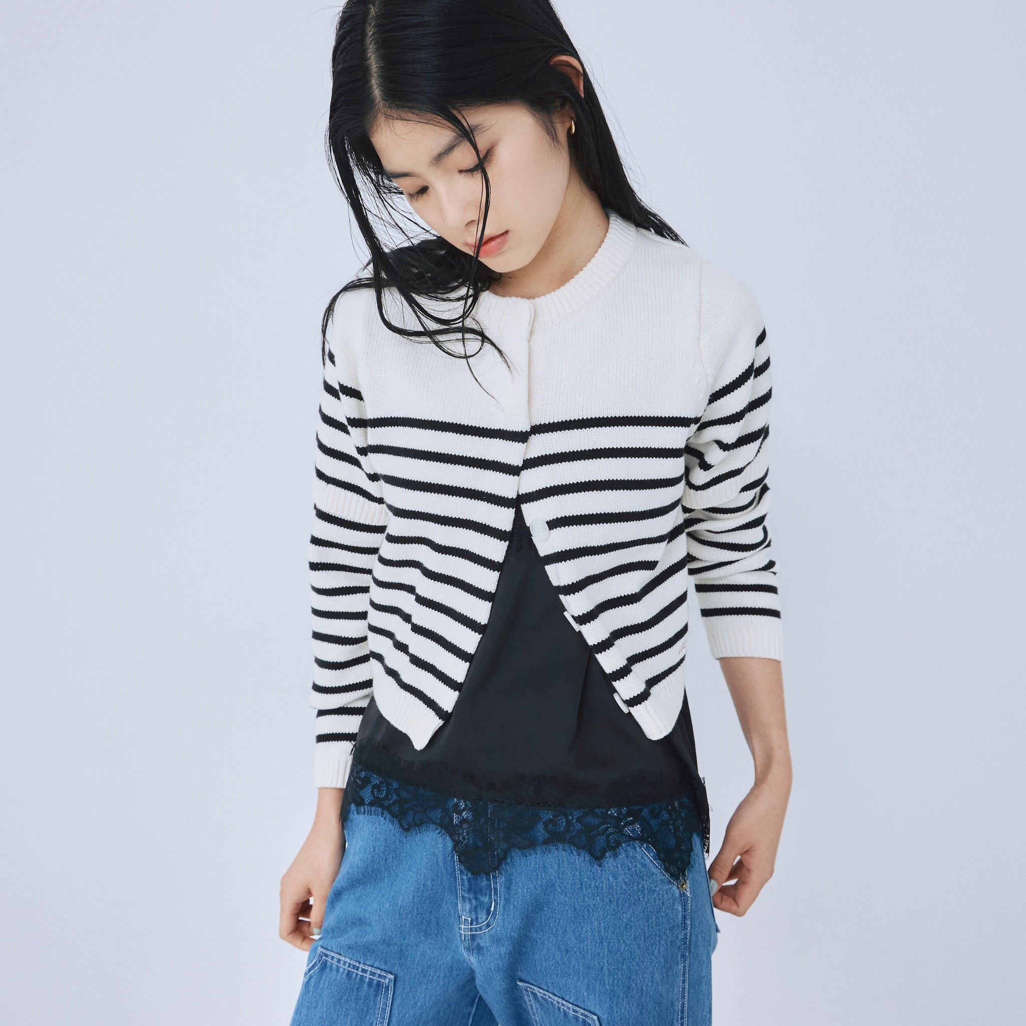 2-way sleeve knit cardigan