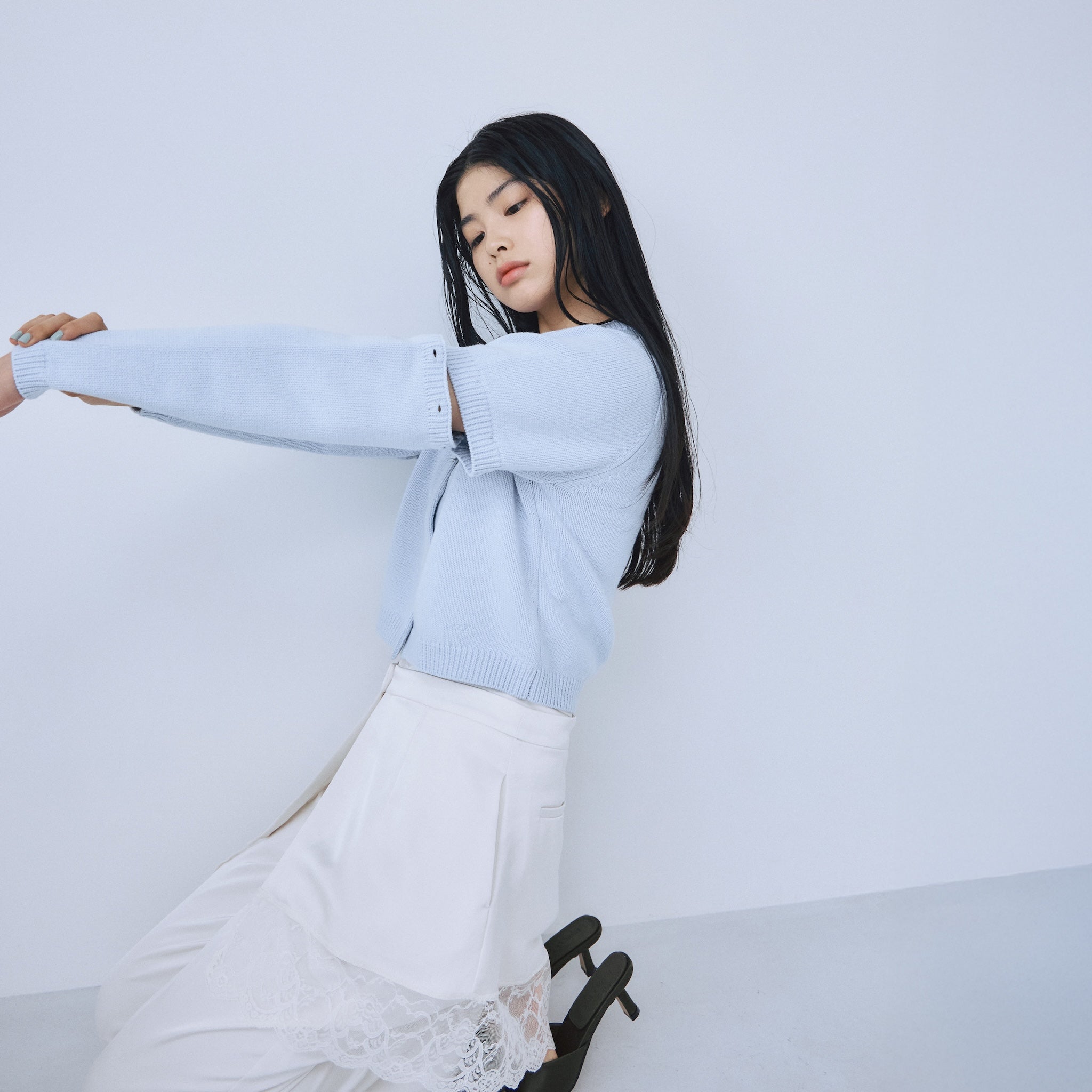 2-way sleeve knit cardigan