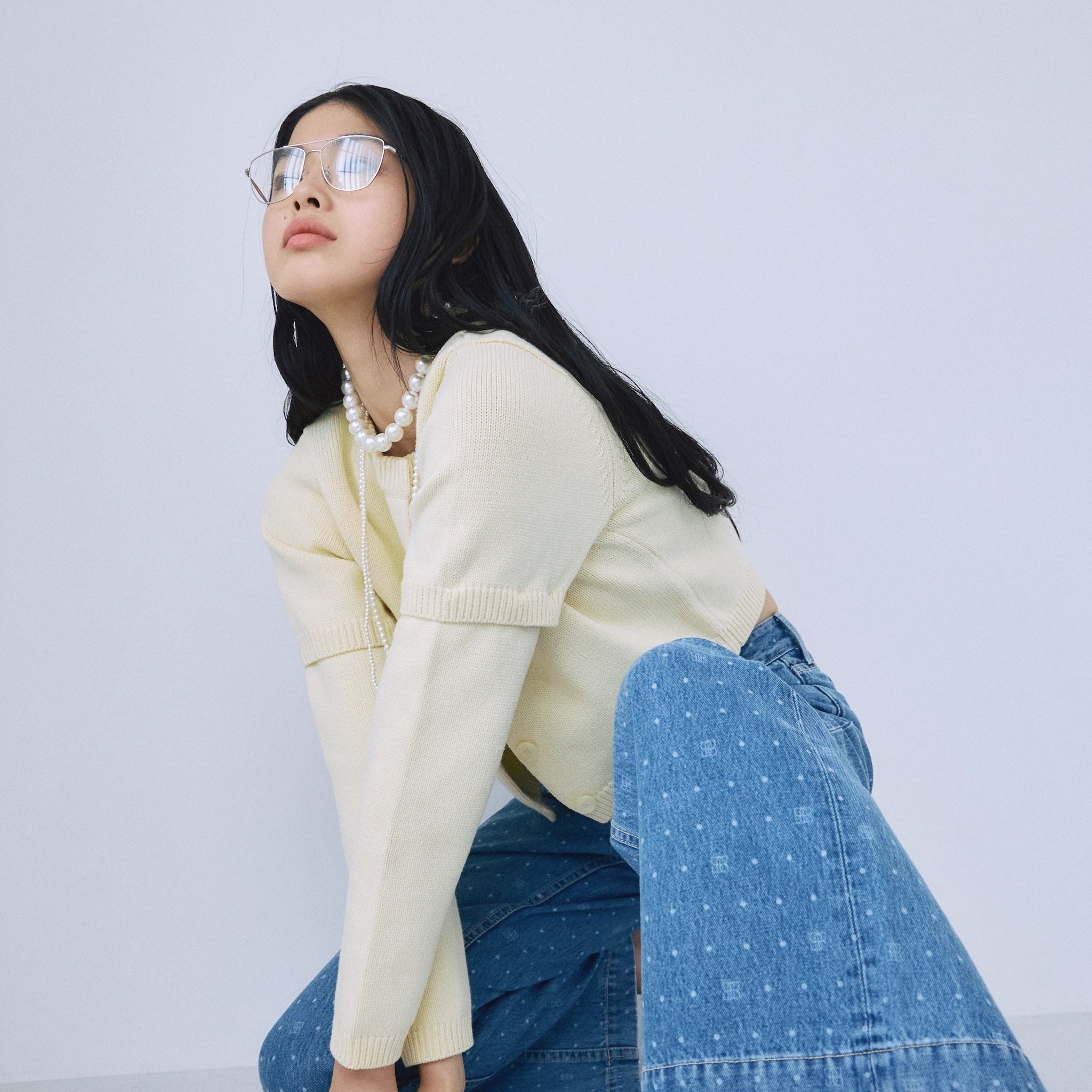 2-way sleeve knit cardigan