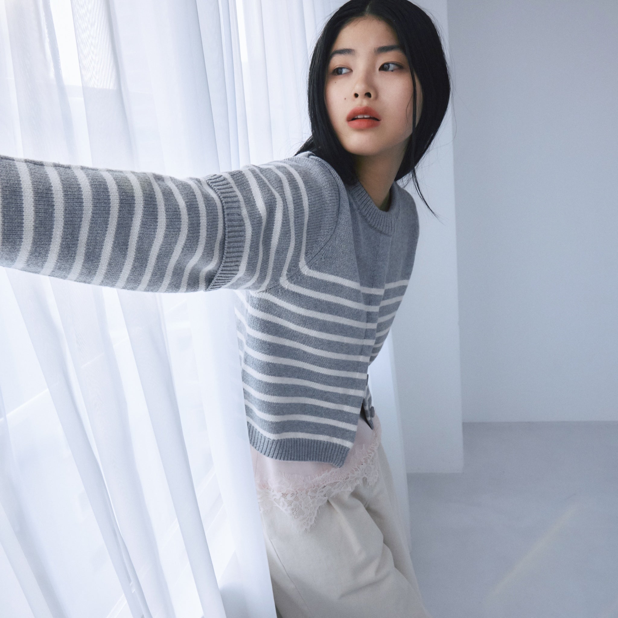 2way sleeve Knit カーディガン