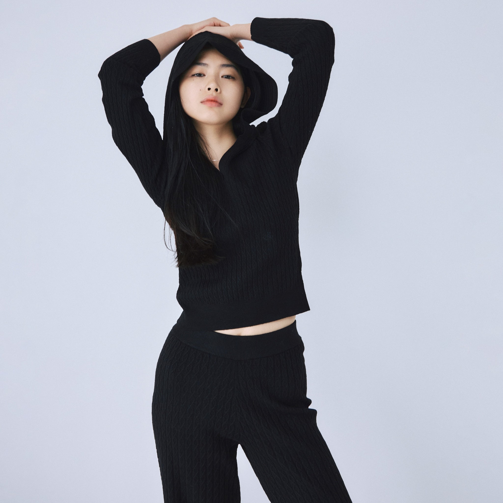 Mini Cable Skipper Hoodie Knit