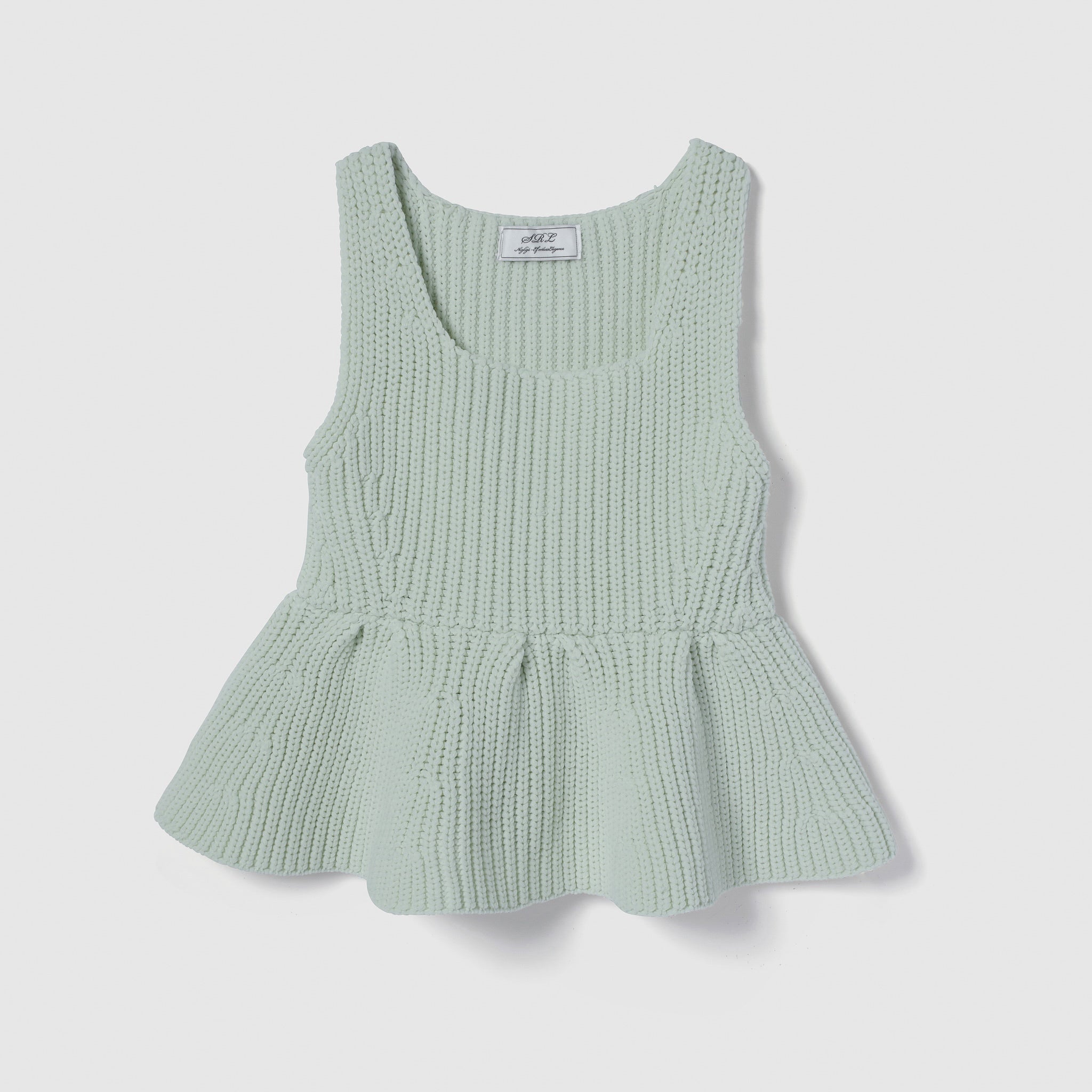 ハイストレッチペプラムニットトップス