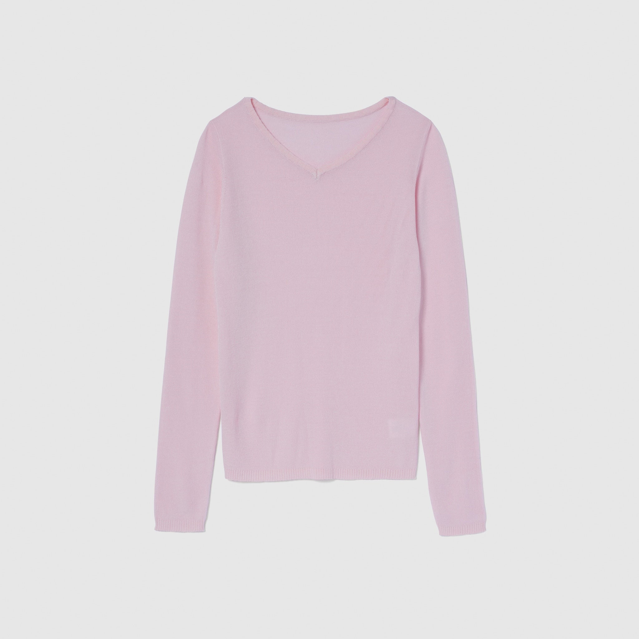 Crisp touchスカラップVネックニット