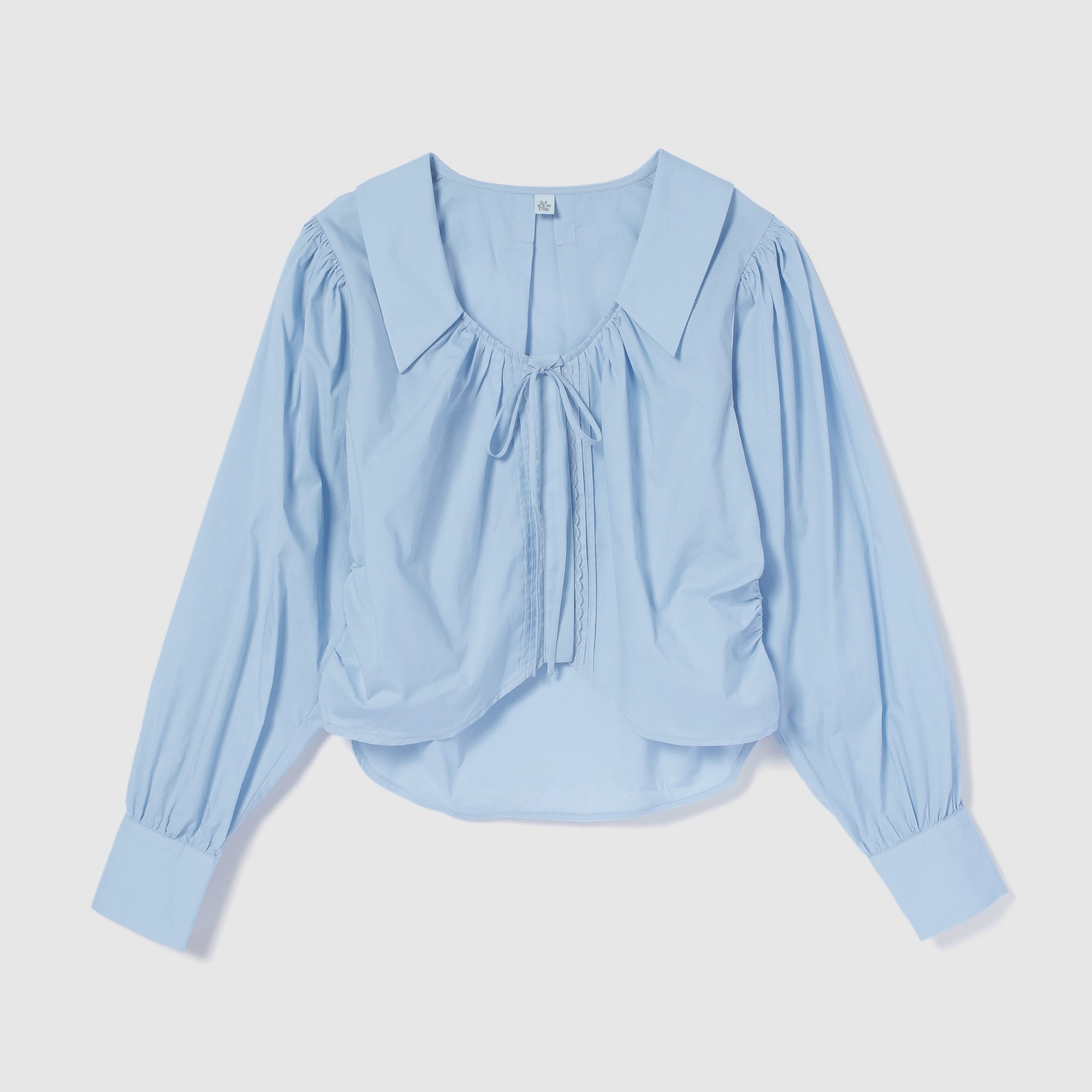 ピンタックLaceギャザーショートシャツ