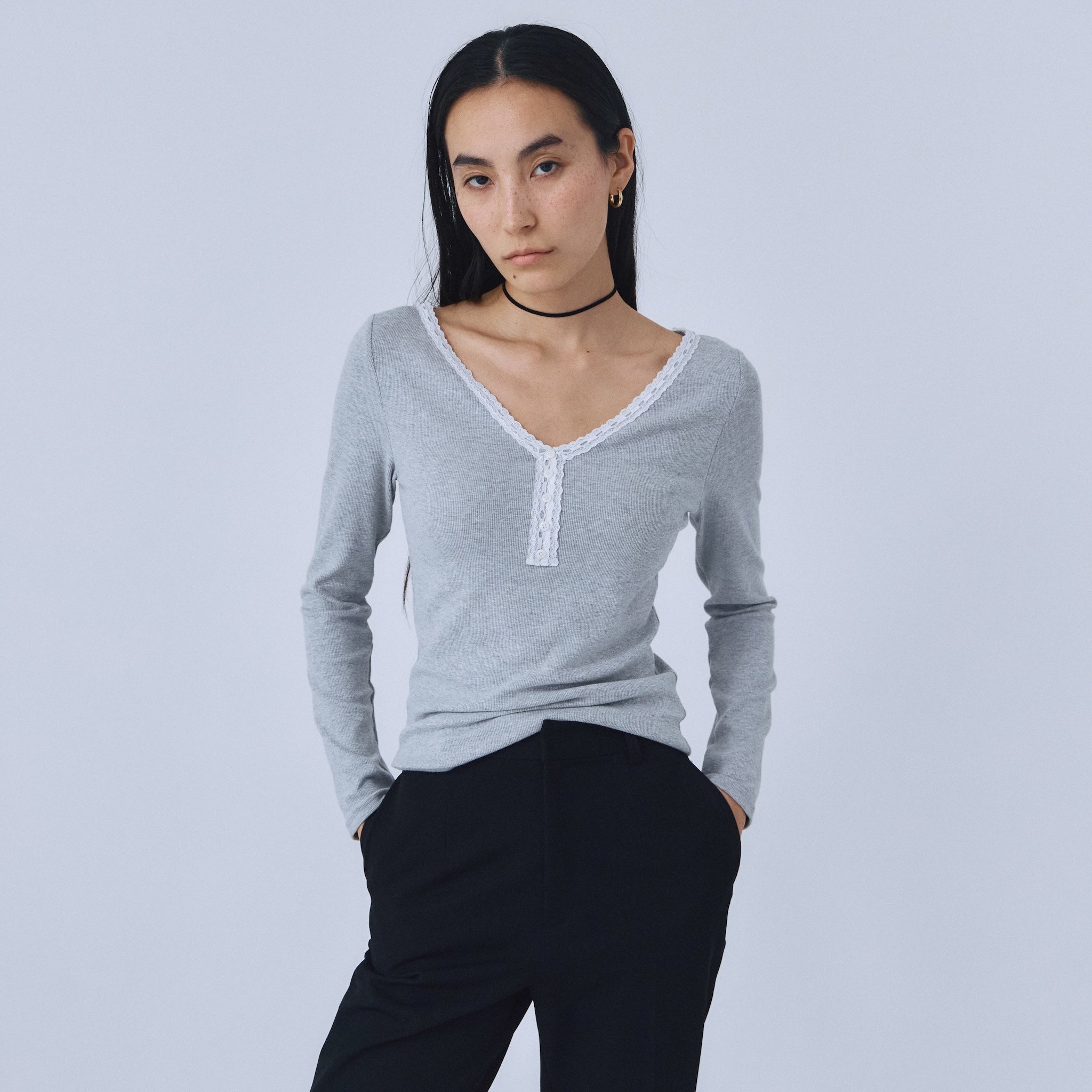 Fit Pad Marshmallow Soft Rib Long Sleeve