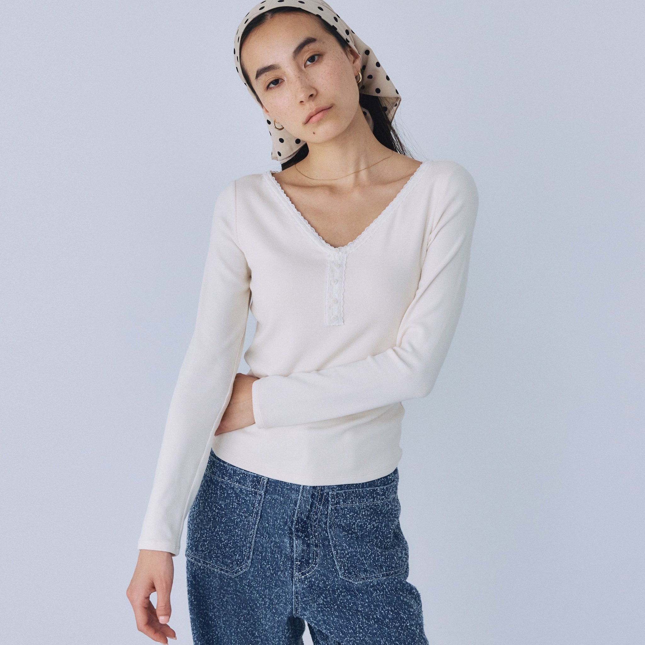 FitパッドマシュマロSoft RIBロングスリーブ