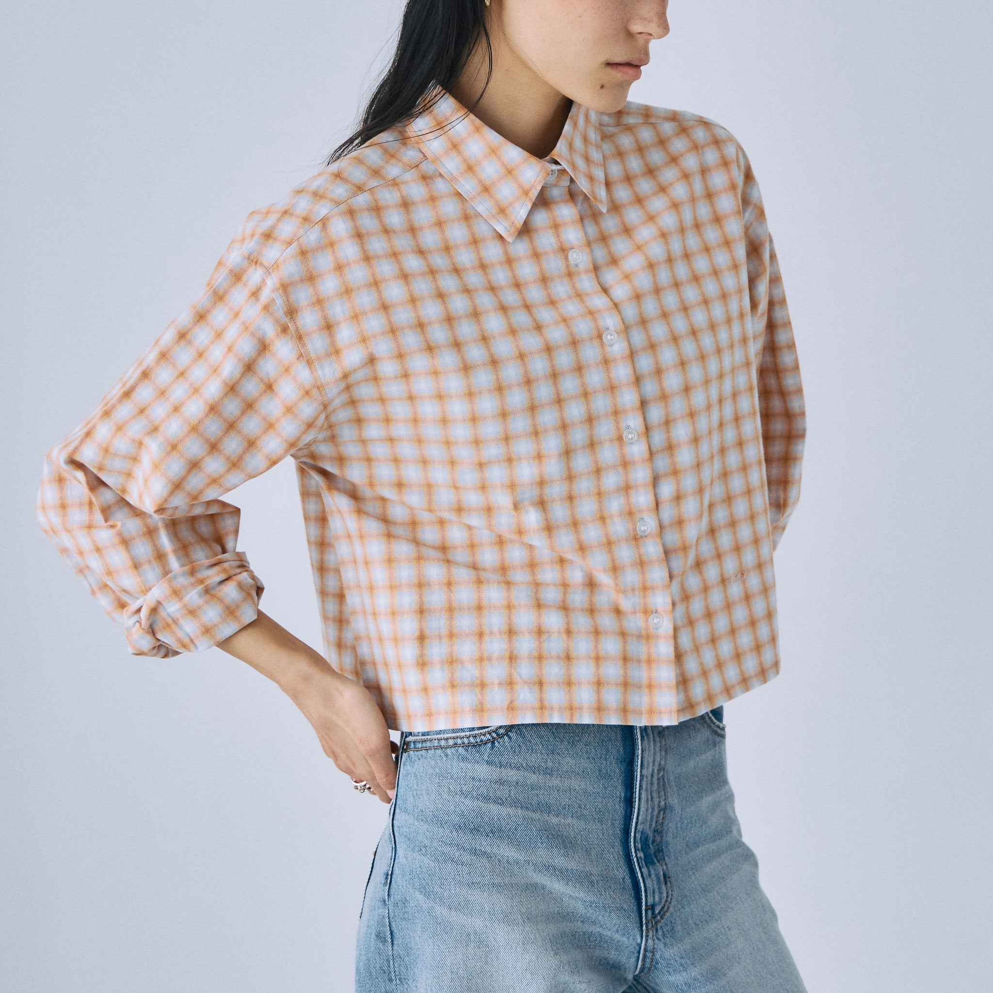 Cotton Wash Basic Short Shirt