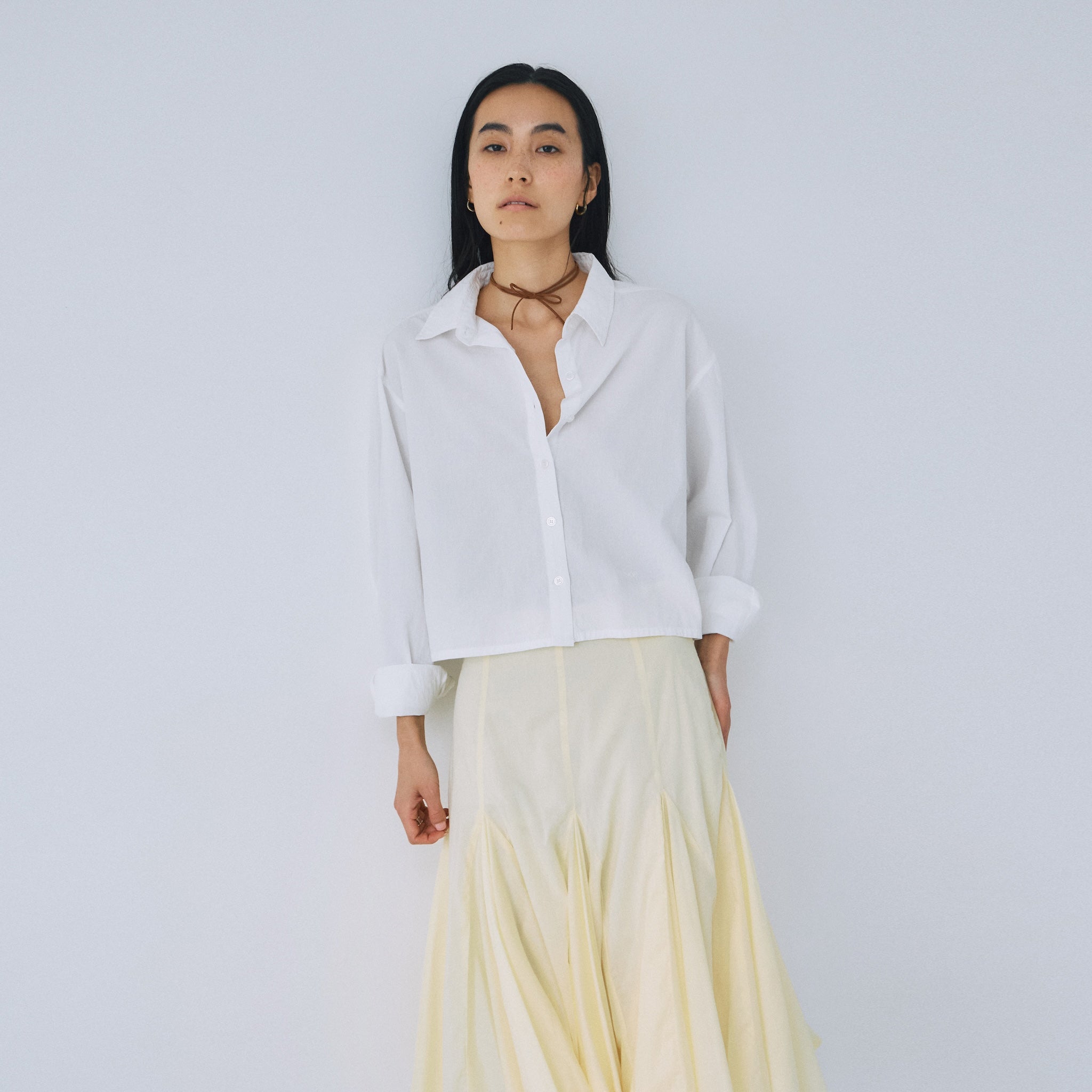 Cotton Wash Basic Short Shirt