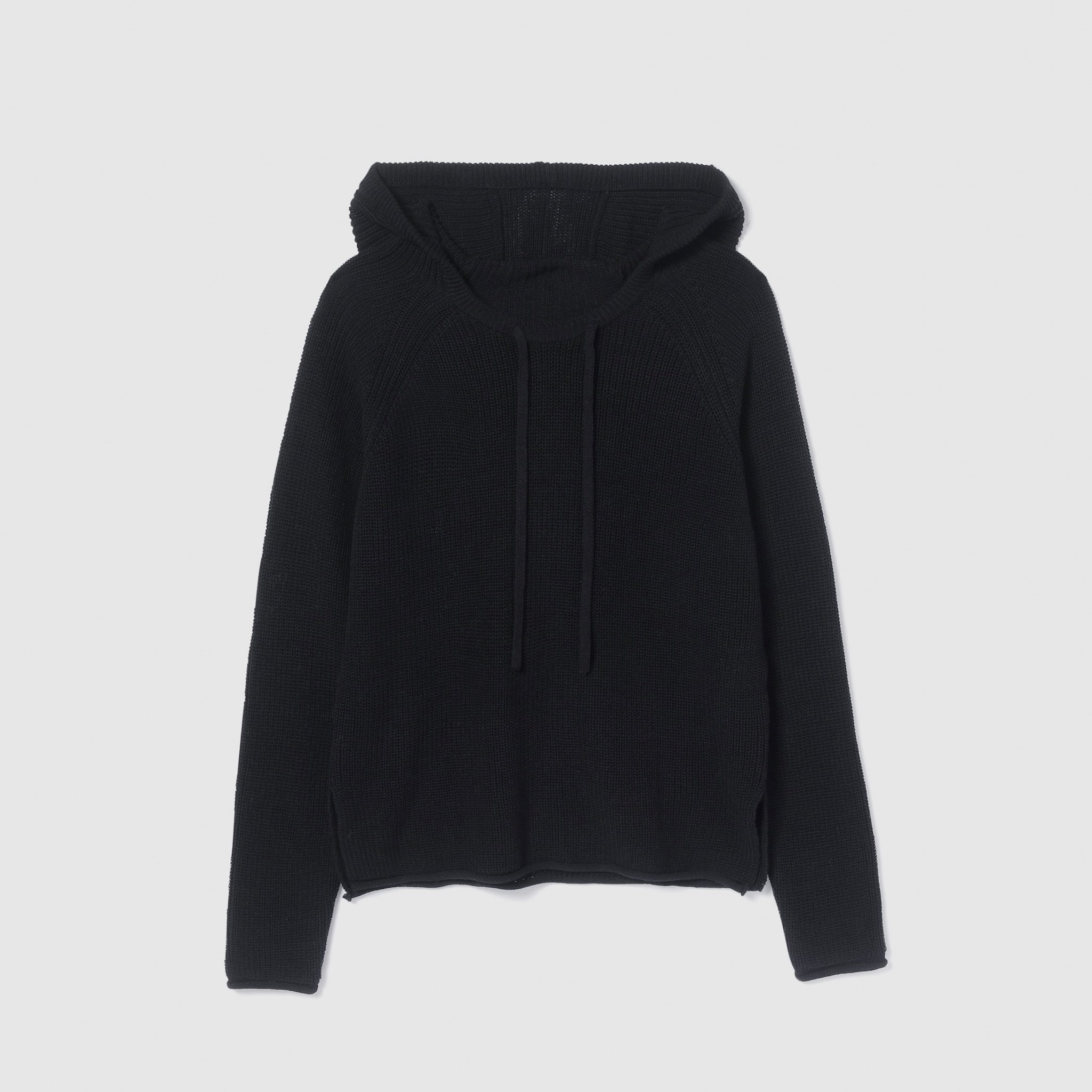 サイドスリットニットフーディー