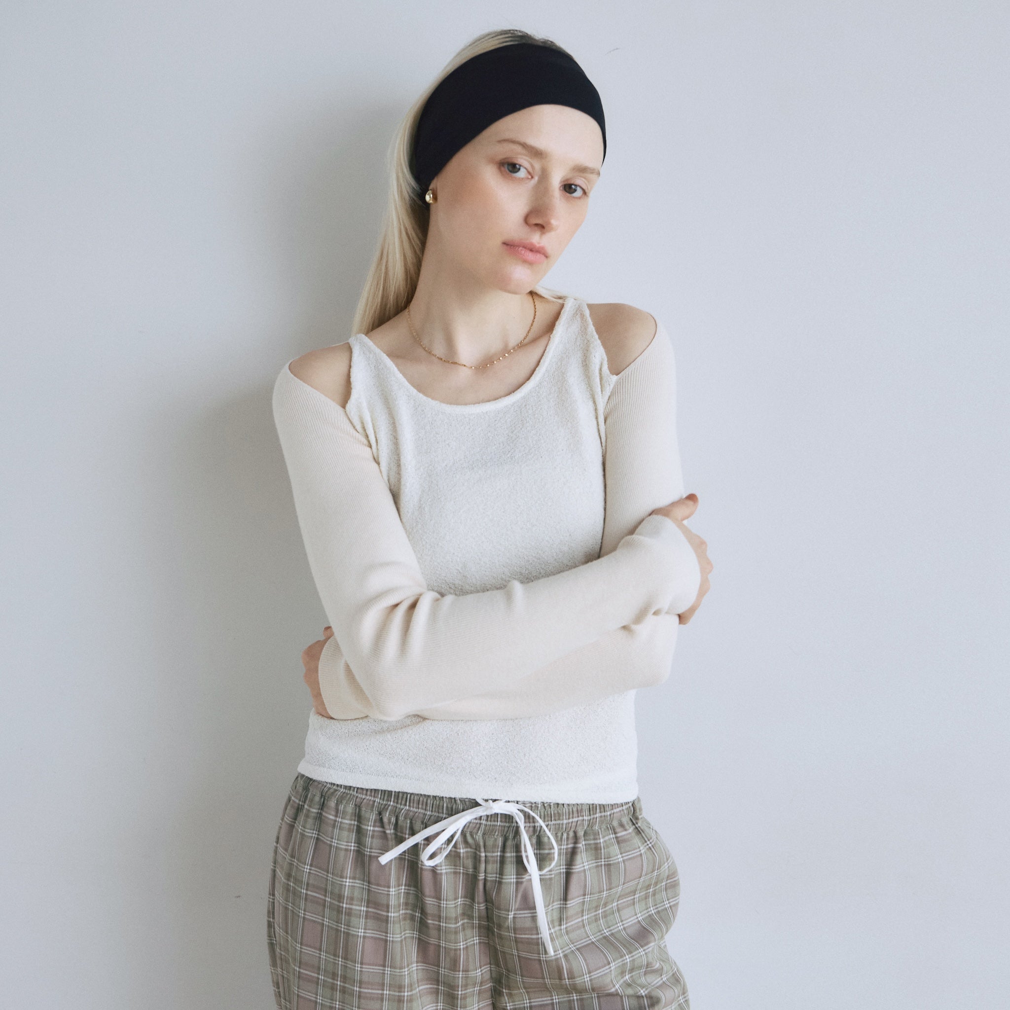 Double Yarn Layered Knit トップス