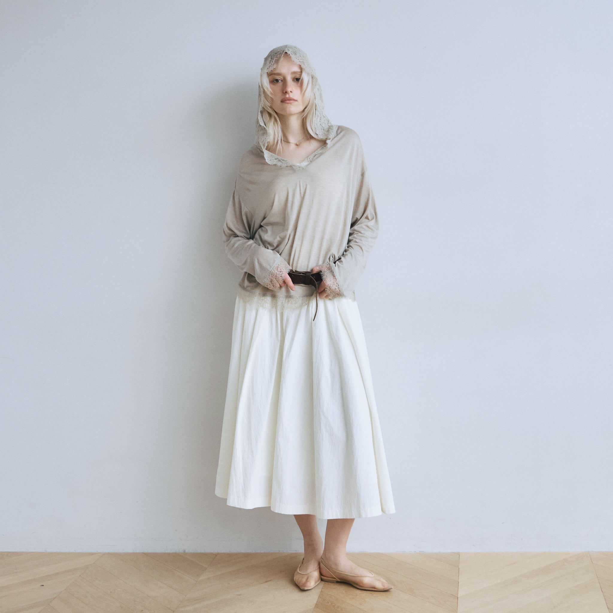 Airy Lacy Relax Hoodie Top
