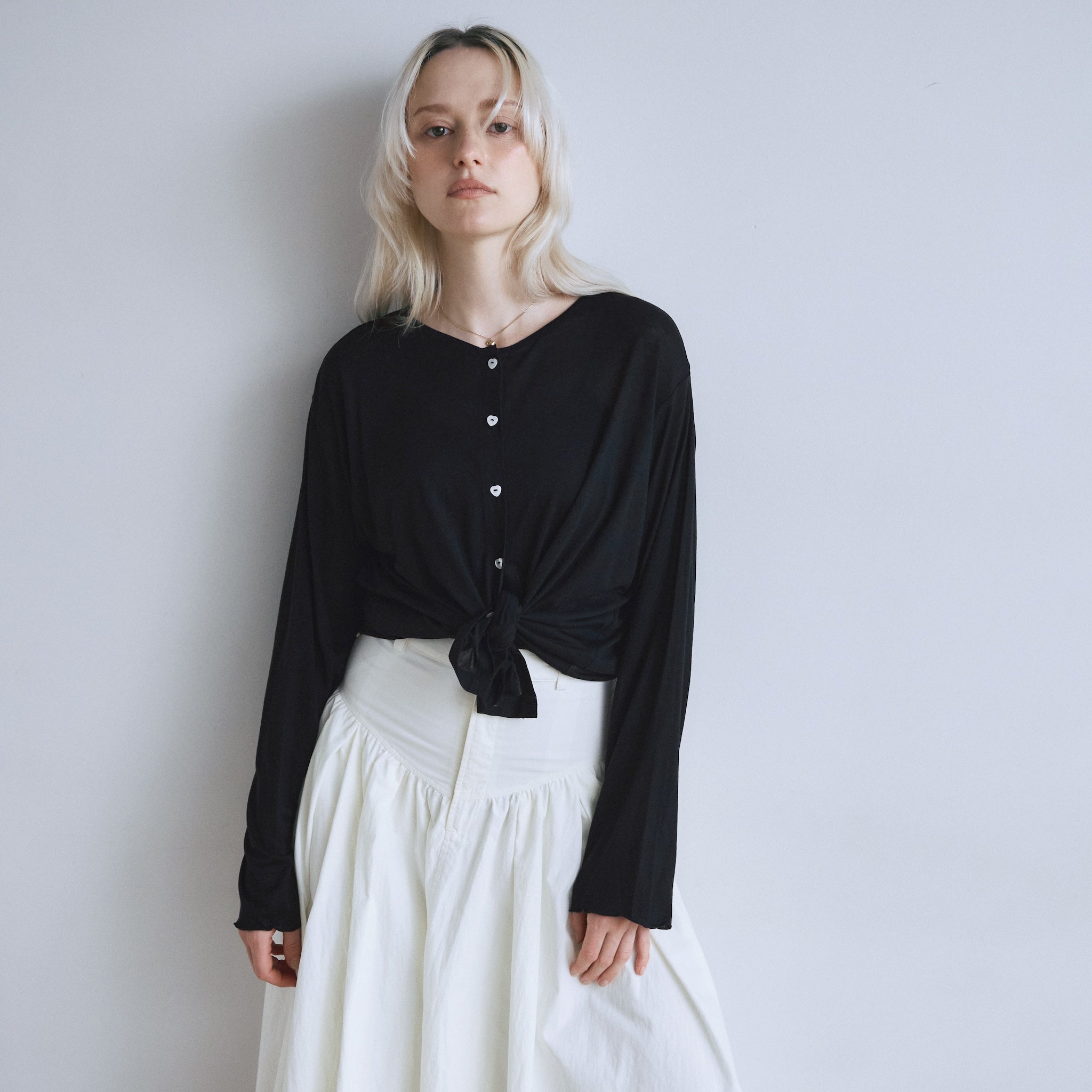 Heart Button Airy Cardigan