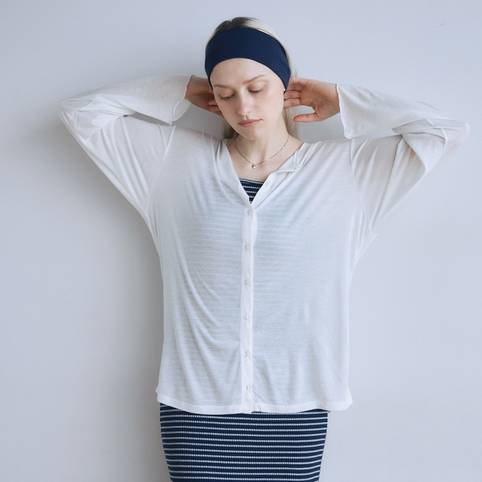 Heart Button Airy Cardigan