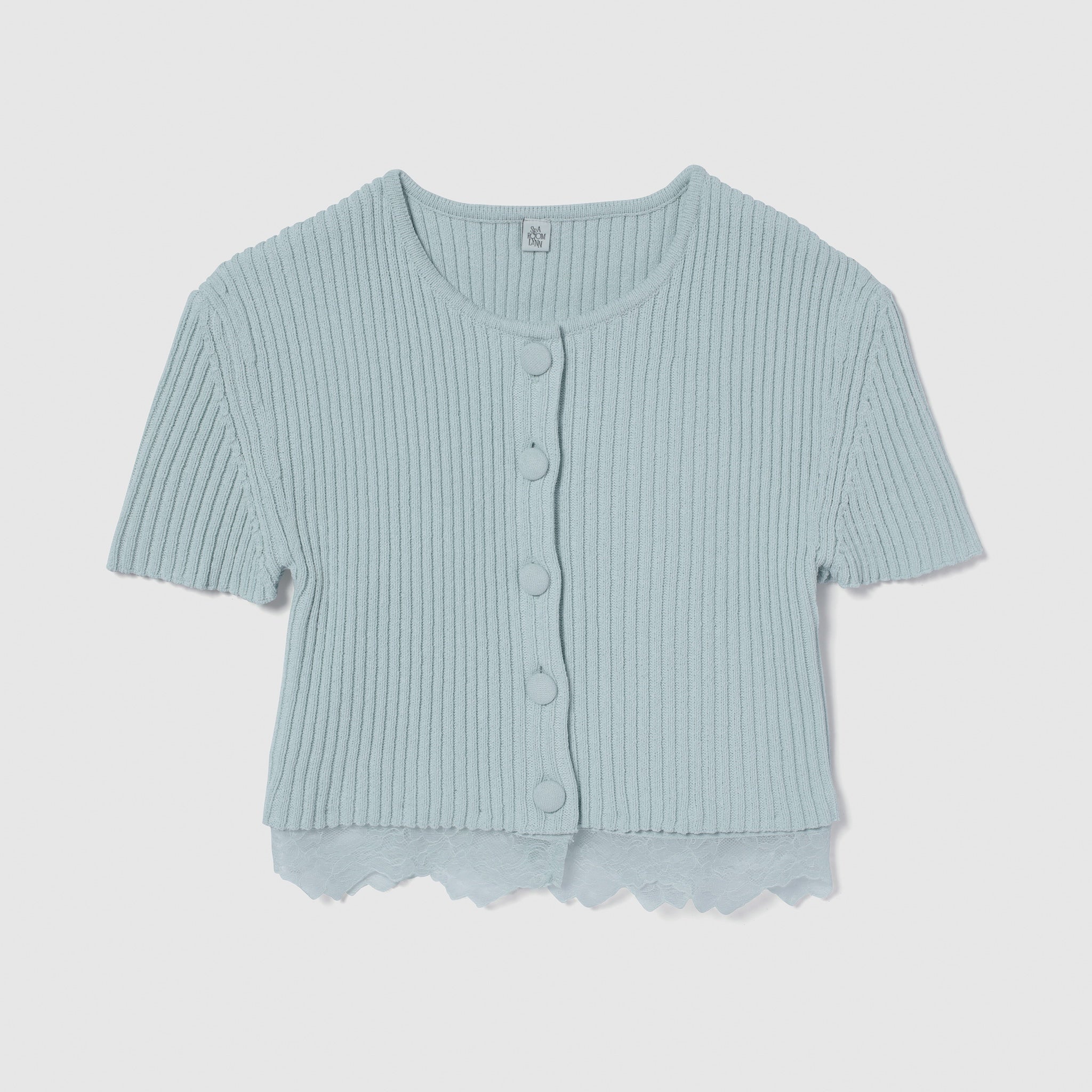 Laceコンビ2way Knitカーディガン
