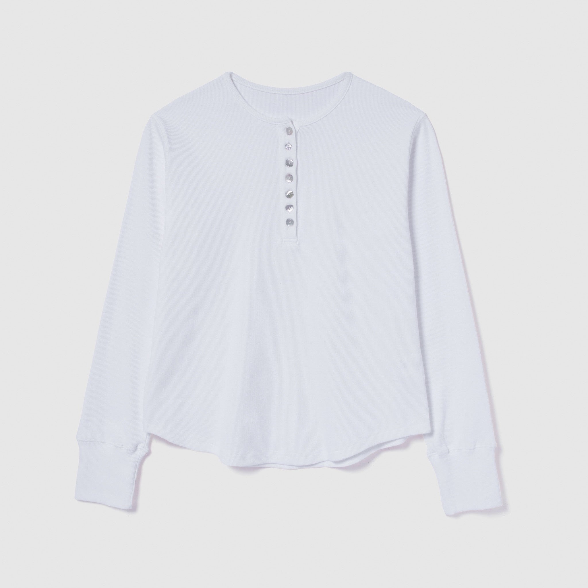 Rib Cut Random Button Henley Top