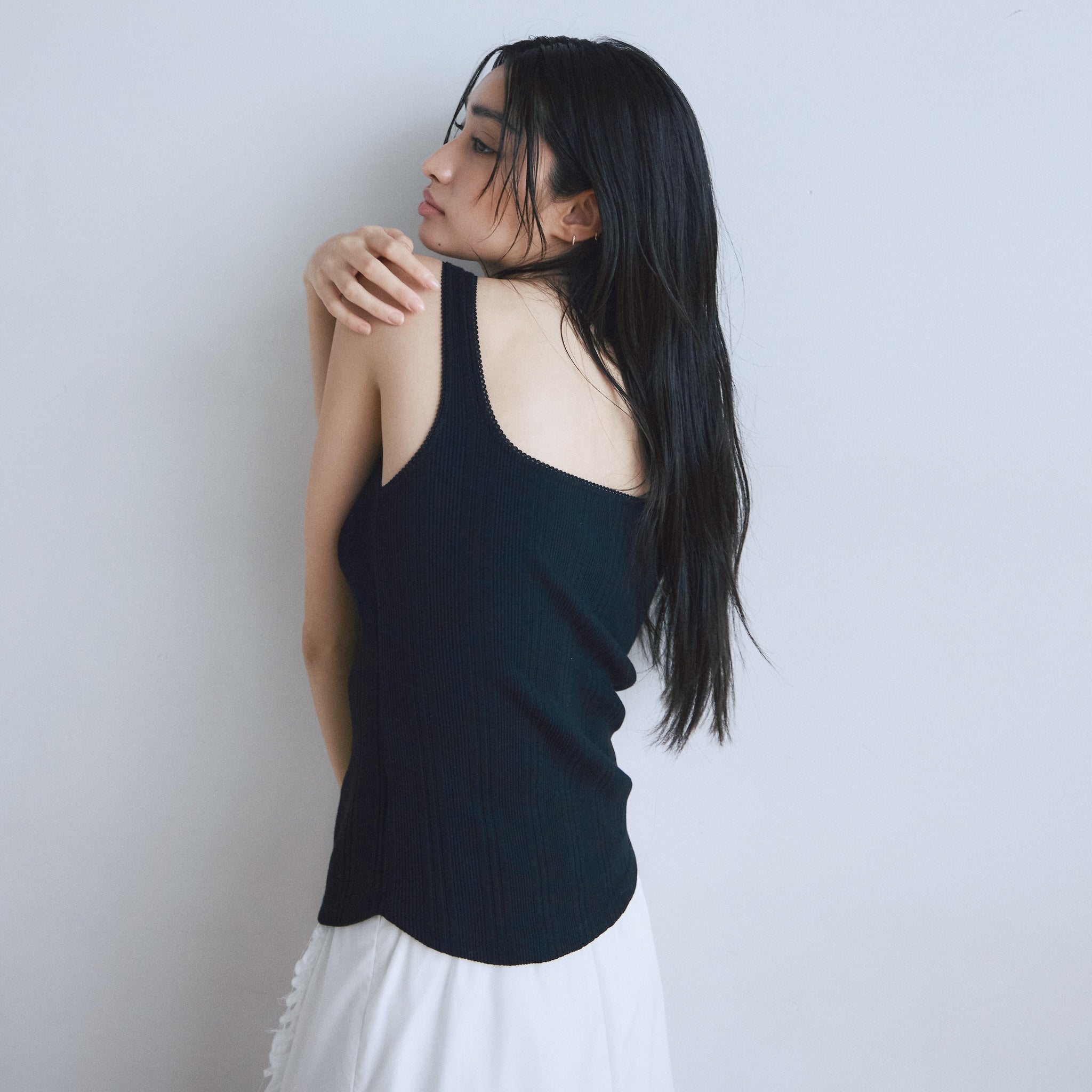 Random RIB Mesh Cup Camisole