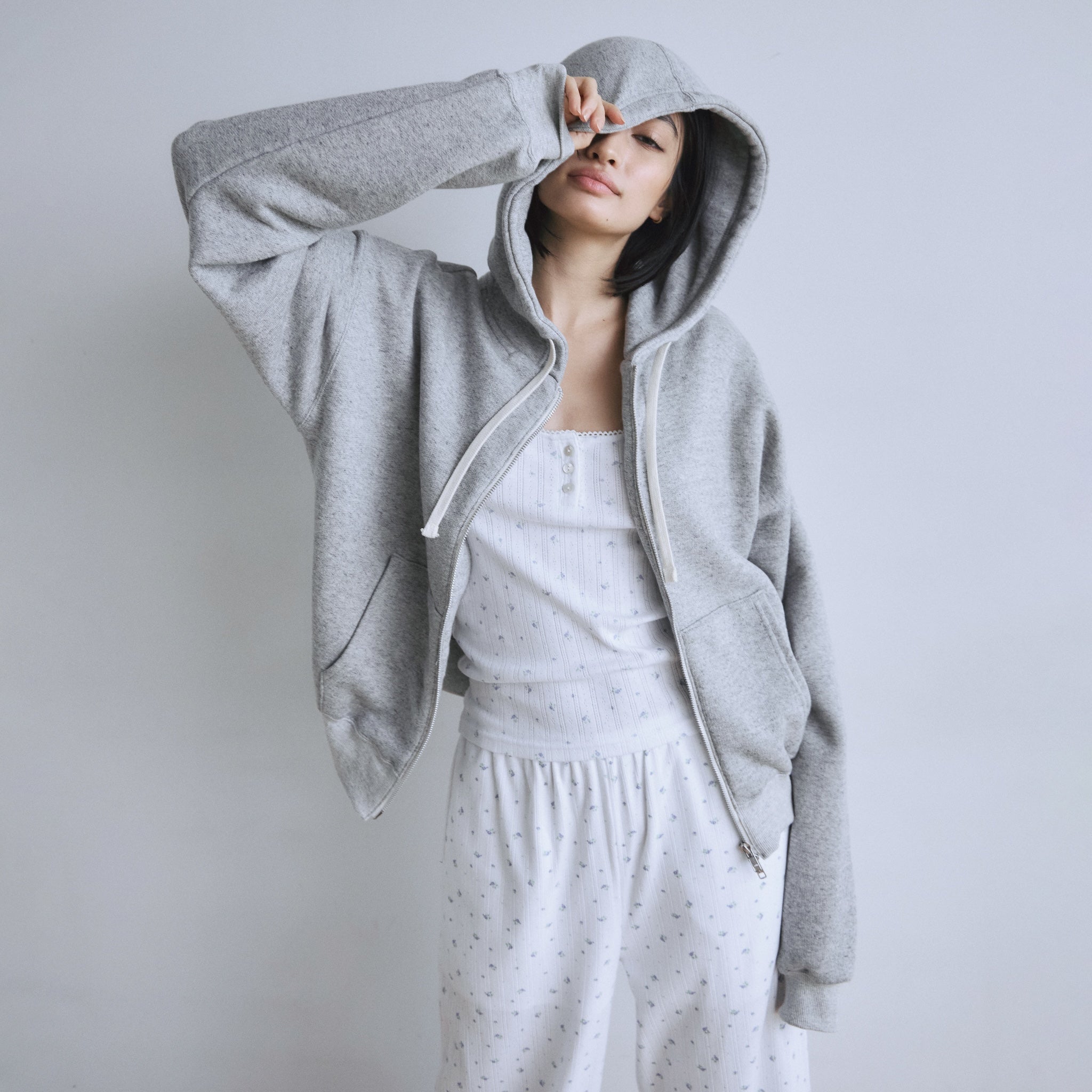 Light Cotton Sweat Zip フーディー