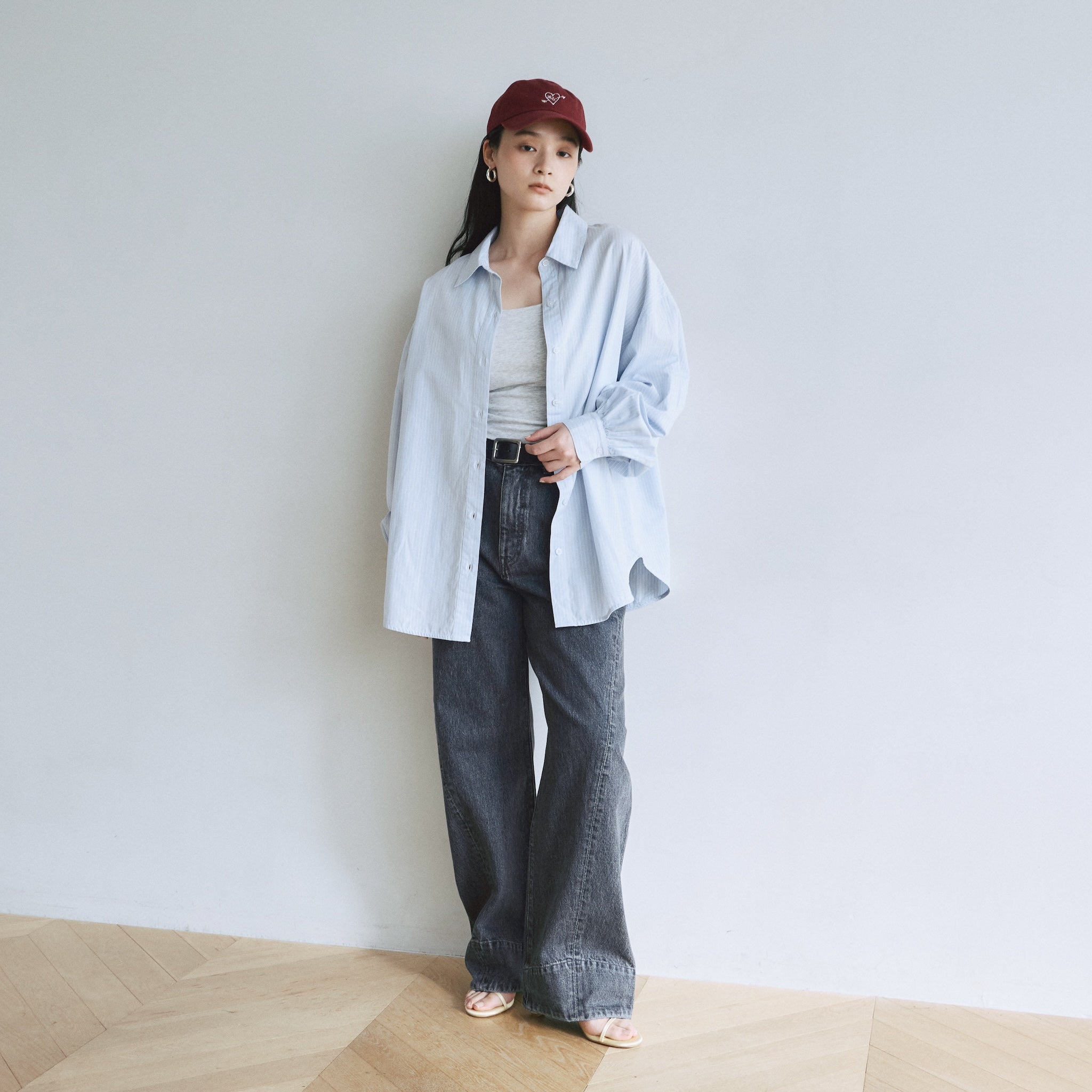ECO FABRICマルチストライプルーズシャツ