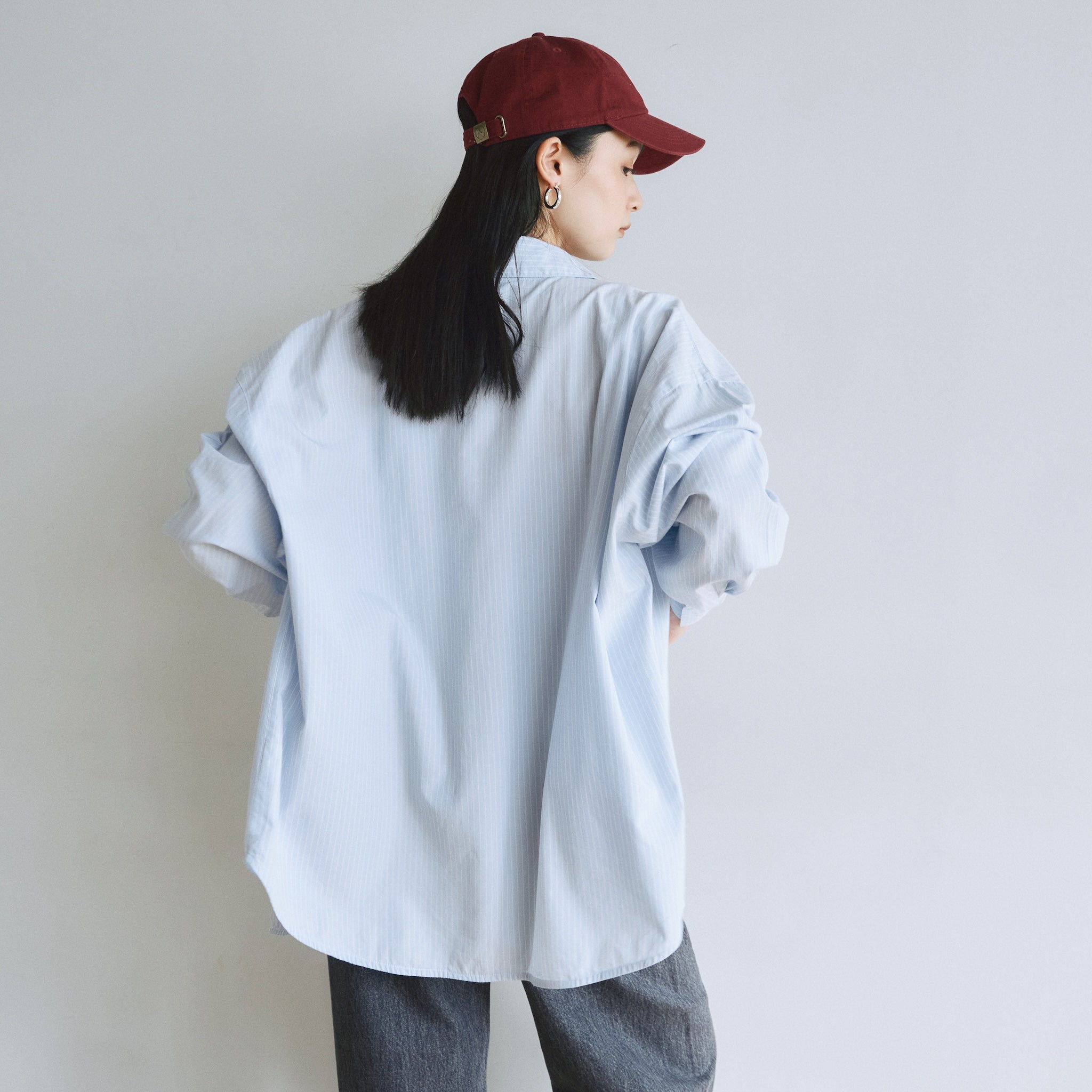 ECO FABRICマルチストライプルーズシャツ