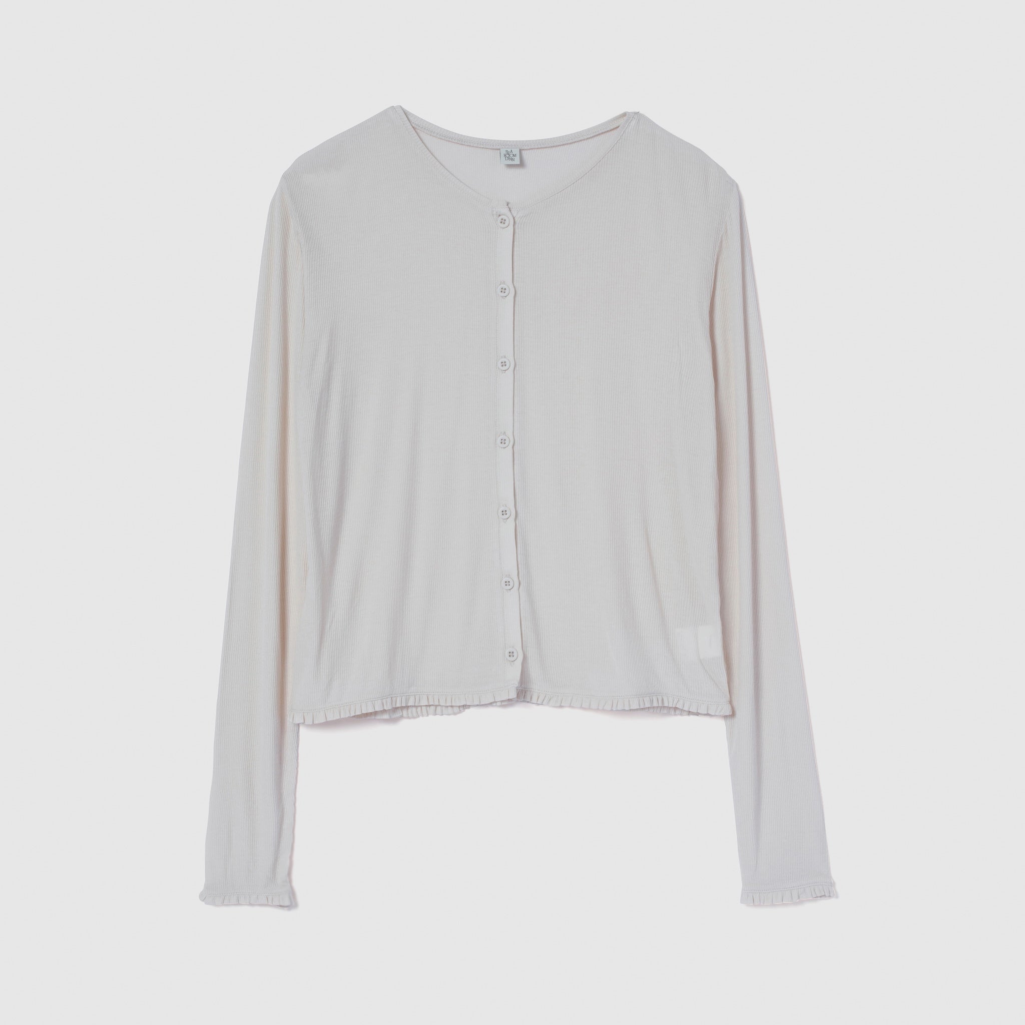 Sheer RIB Frillカーディガン