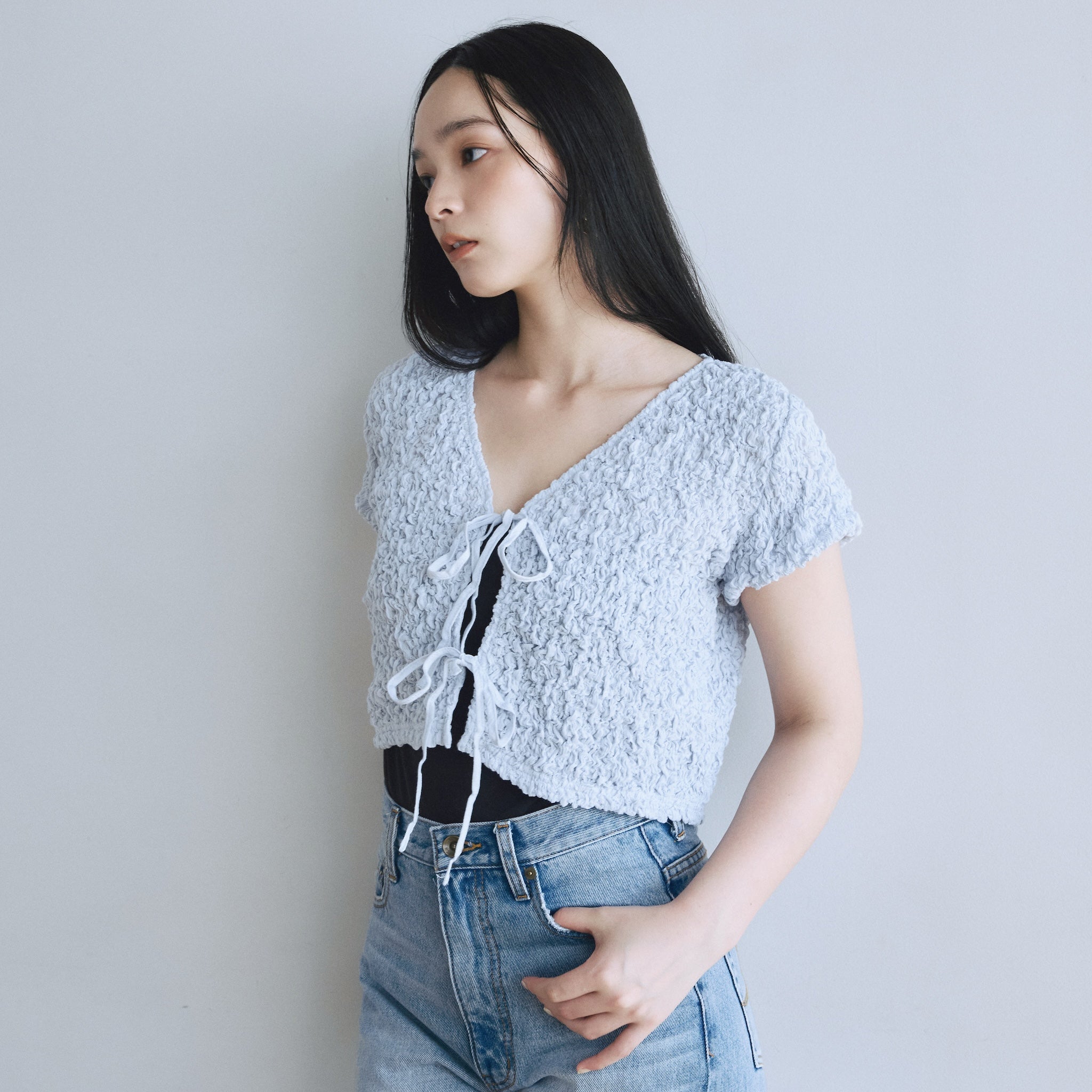 Smocking Ribbon Cardigan