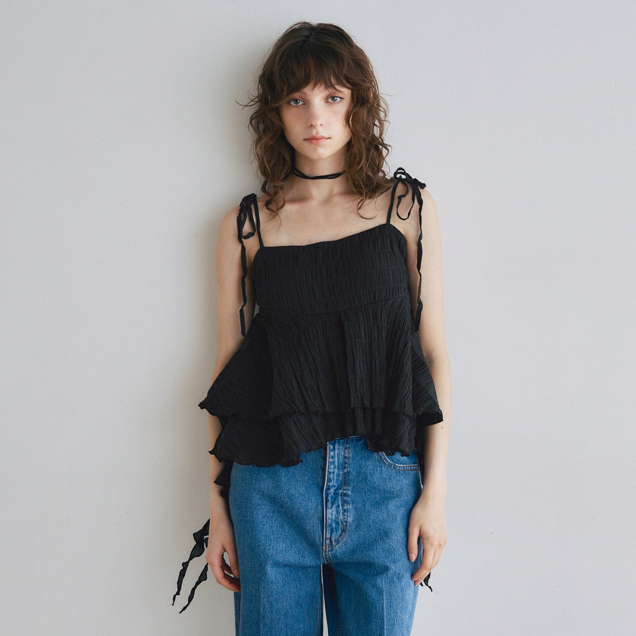 Padded Hang Fin Frill Camisole