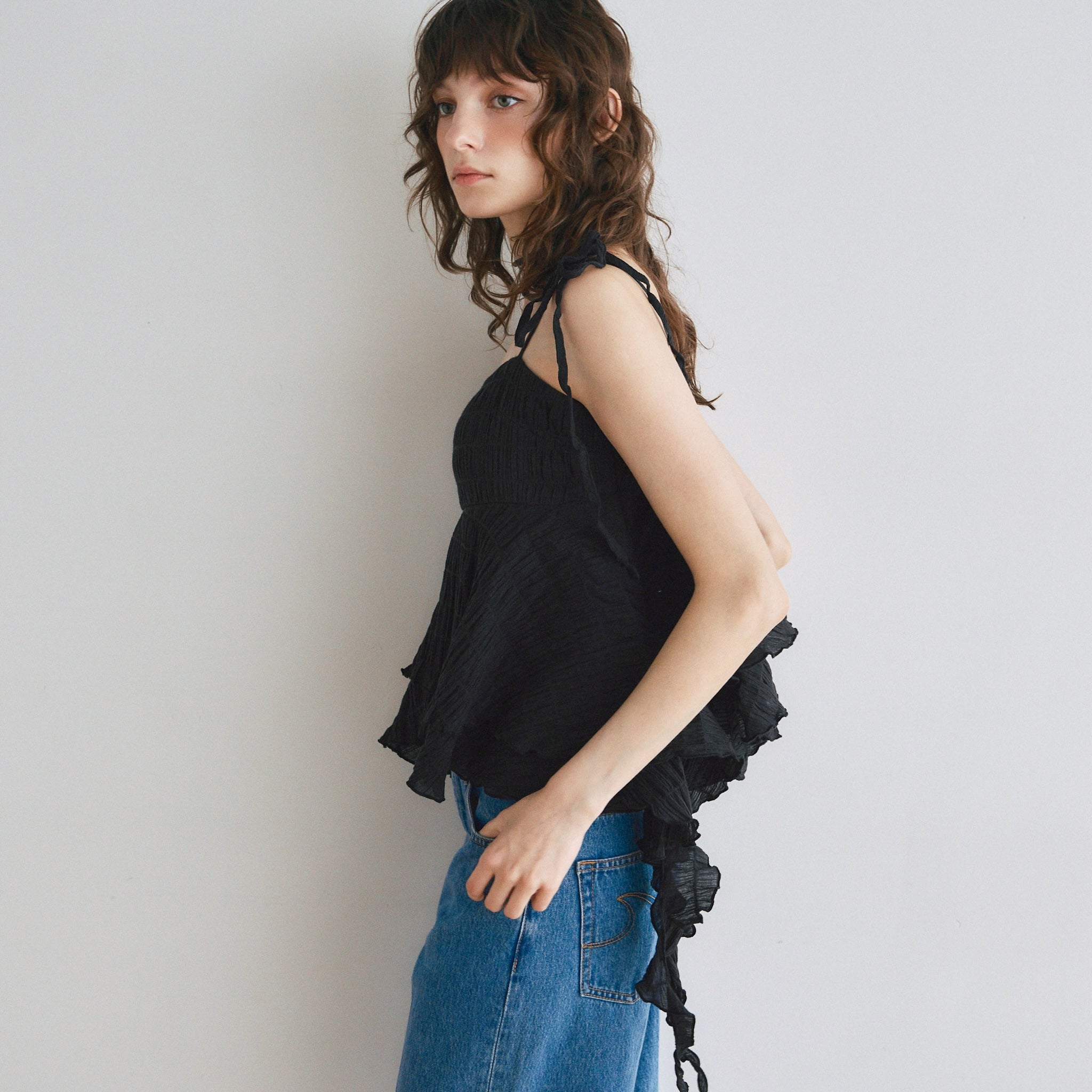 Padded Hang Fin Frill Camisole