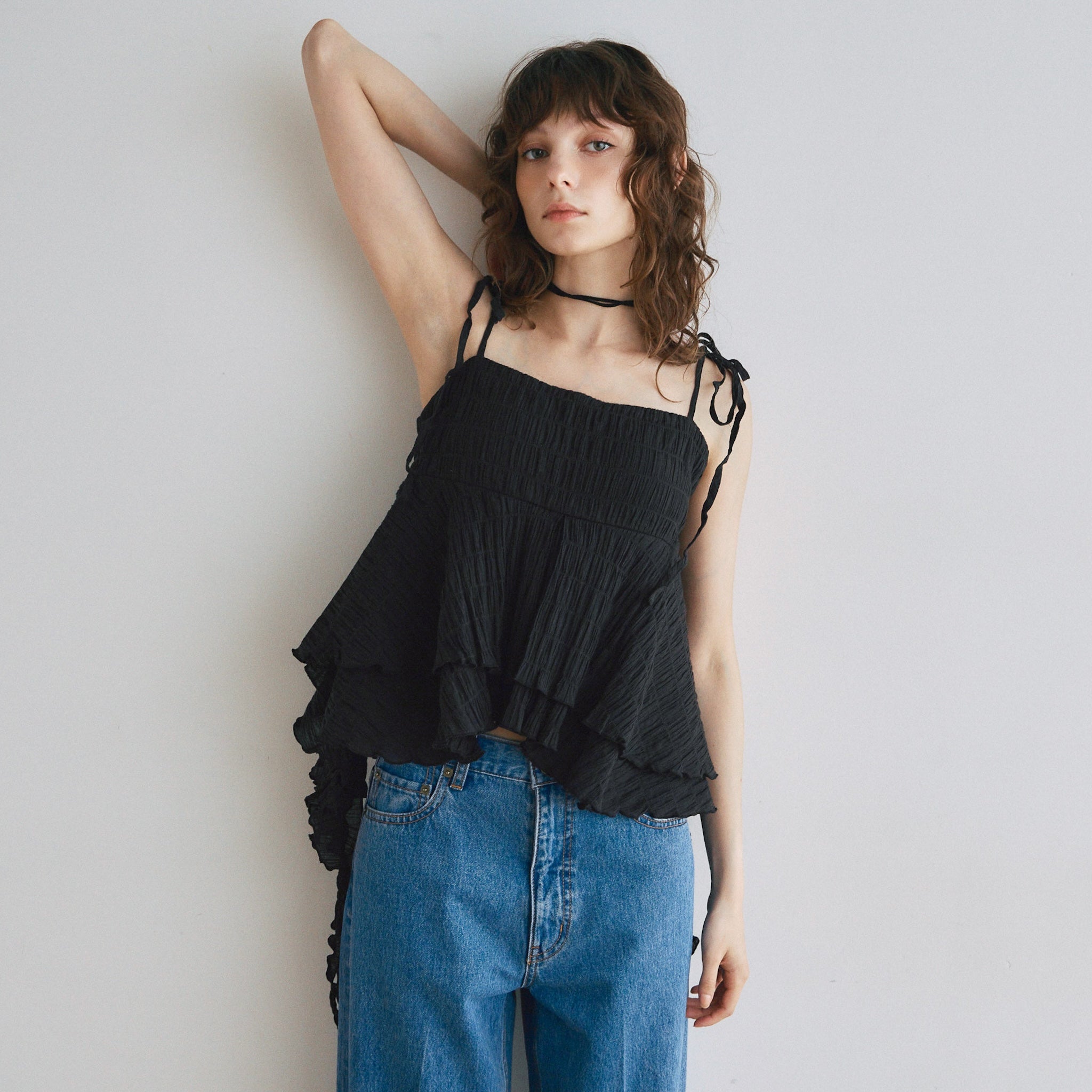 Padded Hang Fin Frill Camisole