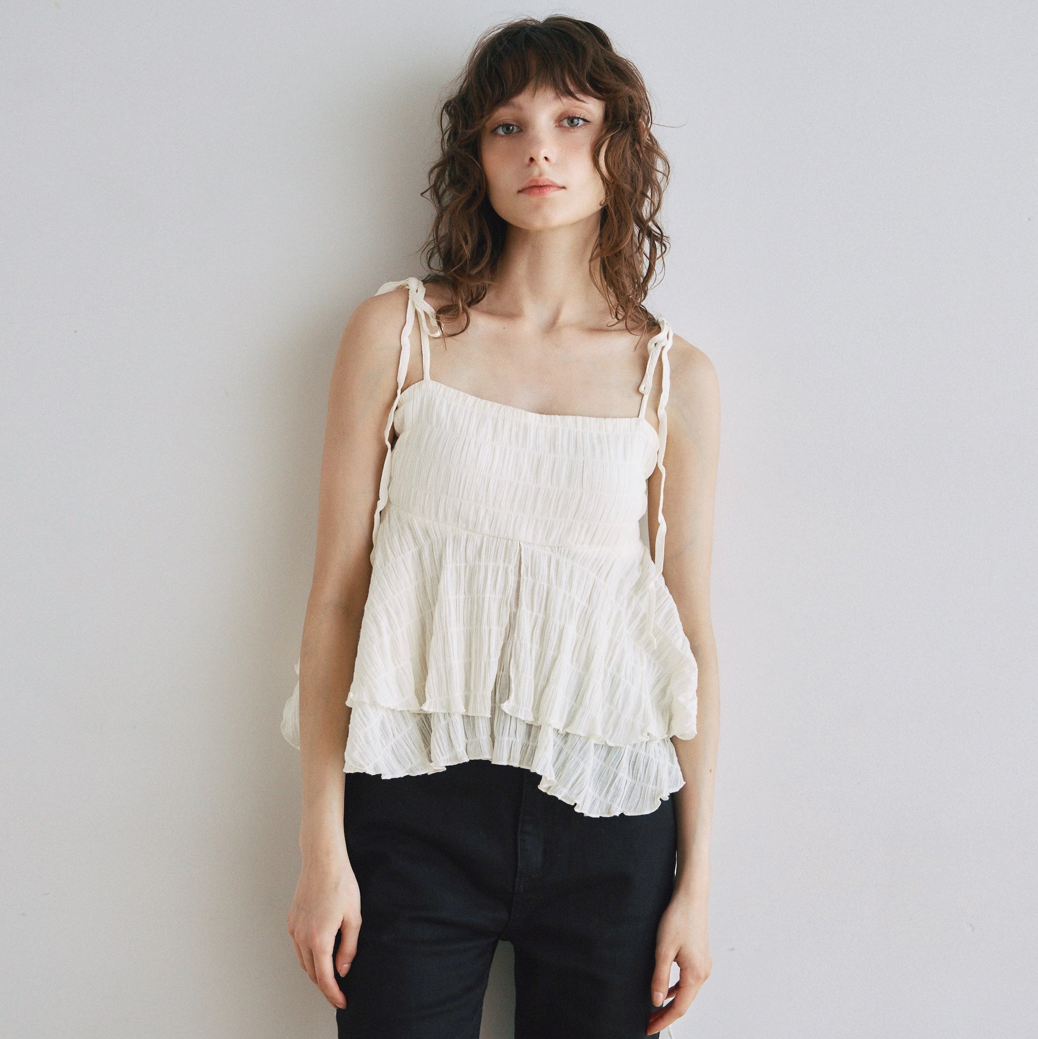 Padded Hang Fin Frill Camisole