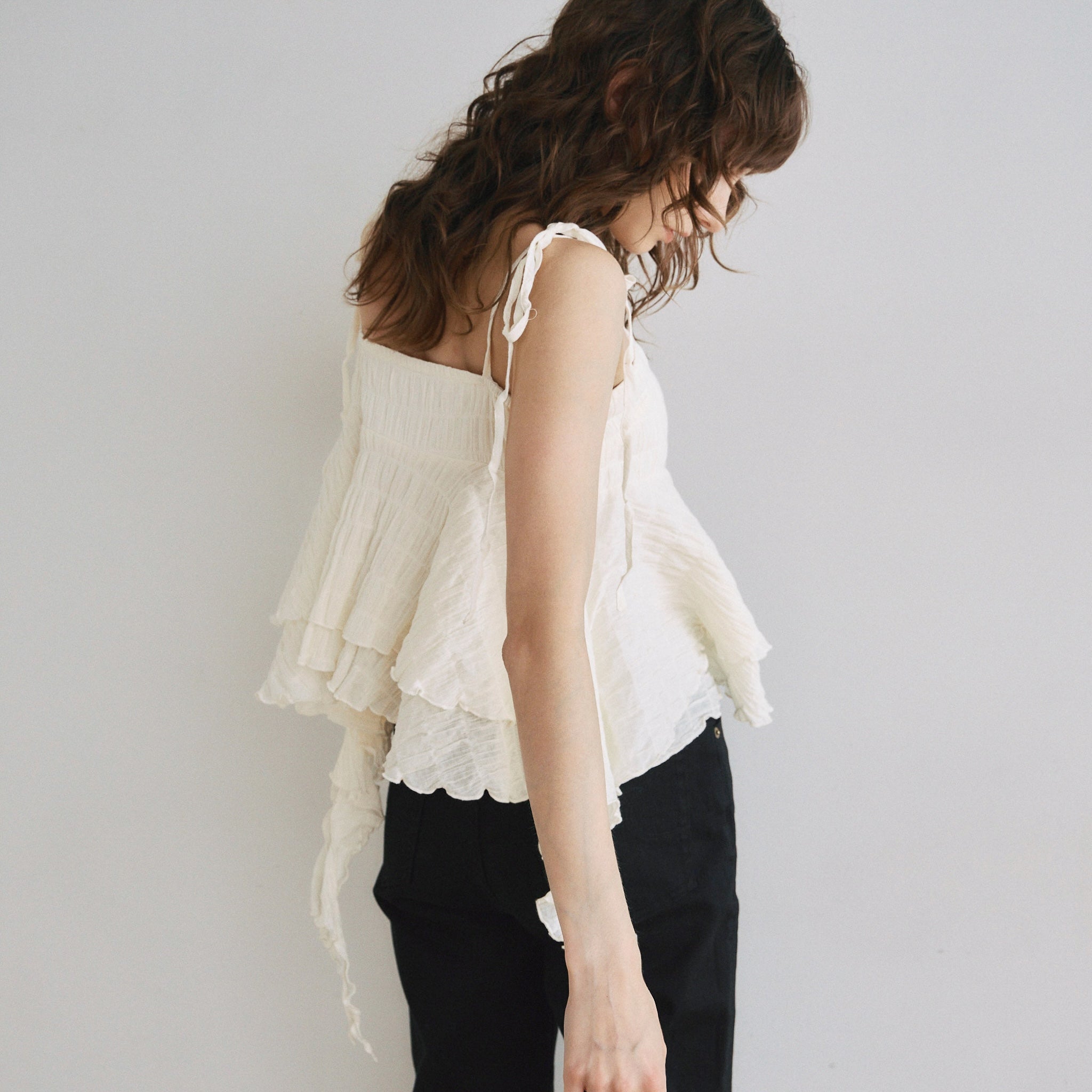 Padded Hang Fin Frill Camisole