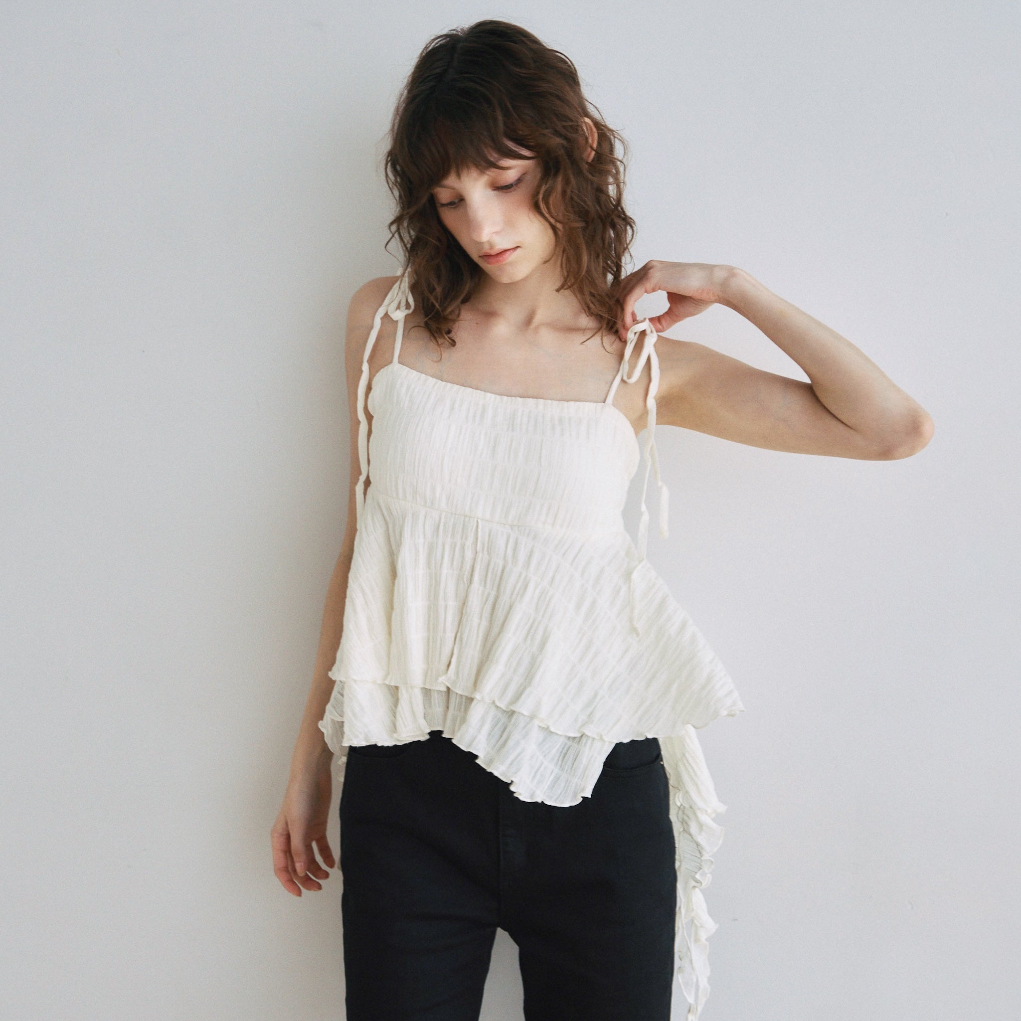 Padded Hang Fin Frill Camisole