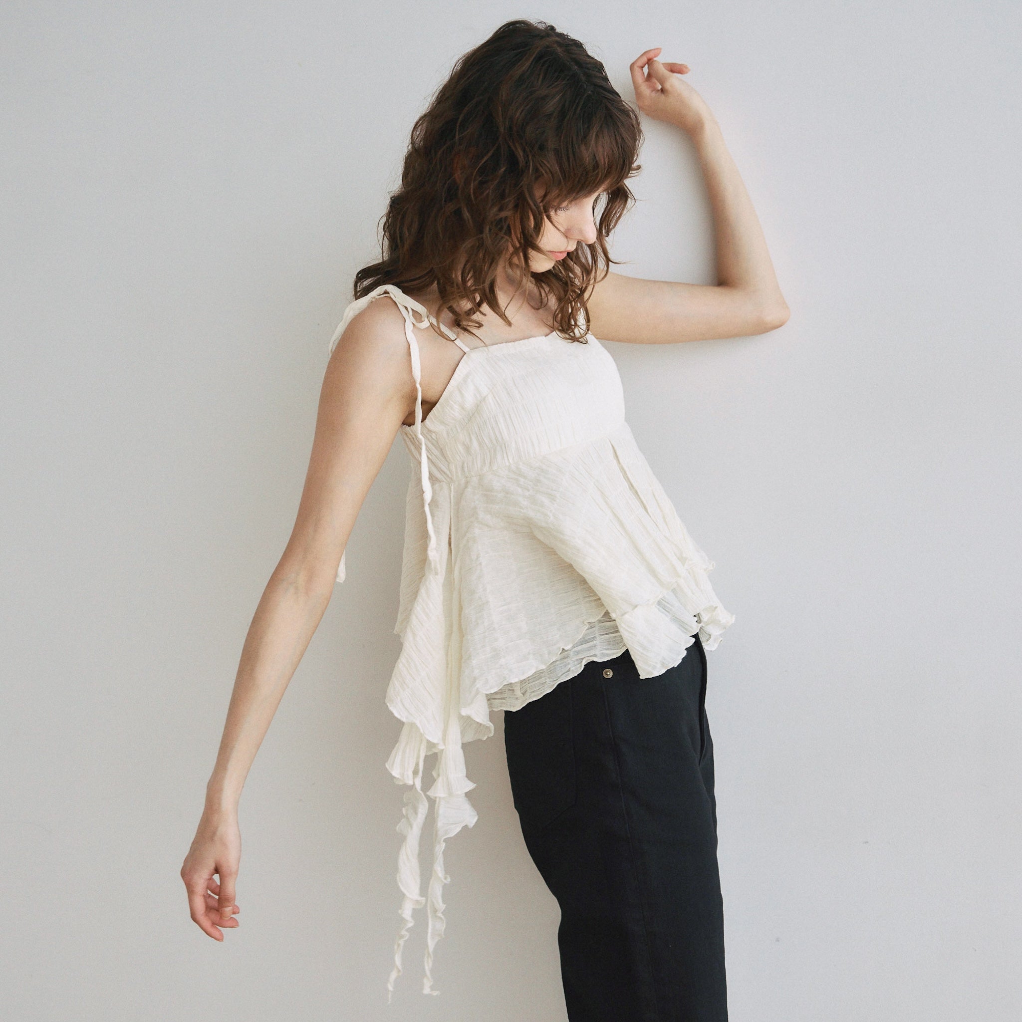 Padded Hang Fin Frill Camisole