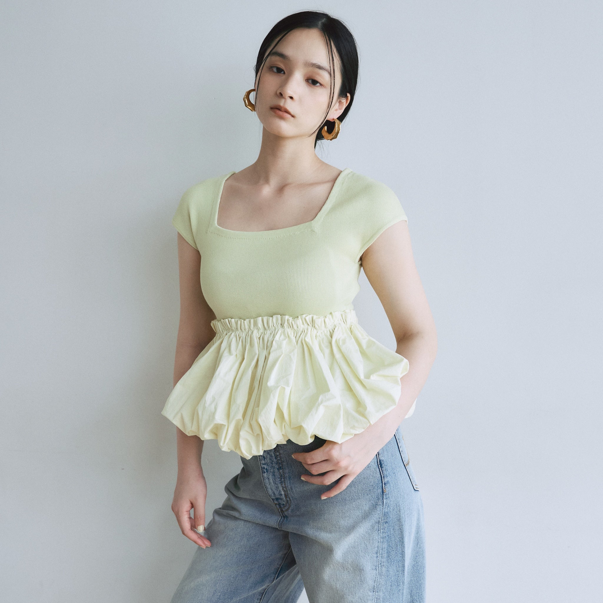 French Sleeve Knit Docking Top