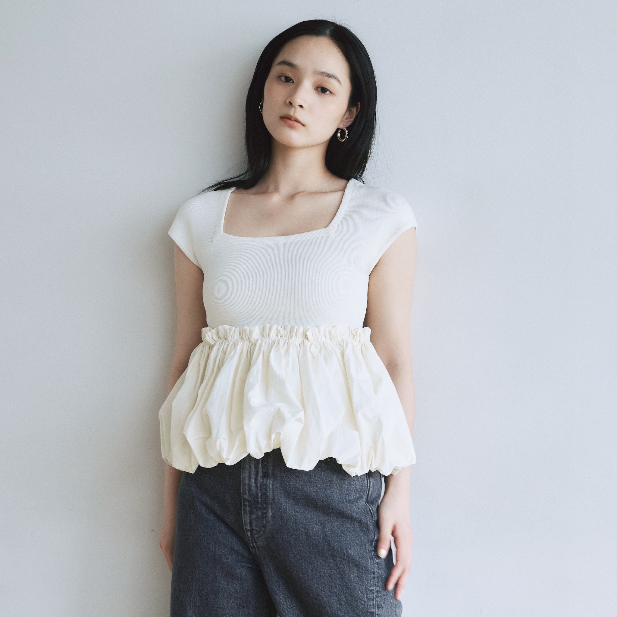 French Sleeve Knit Docking Top