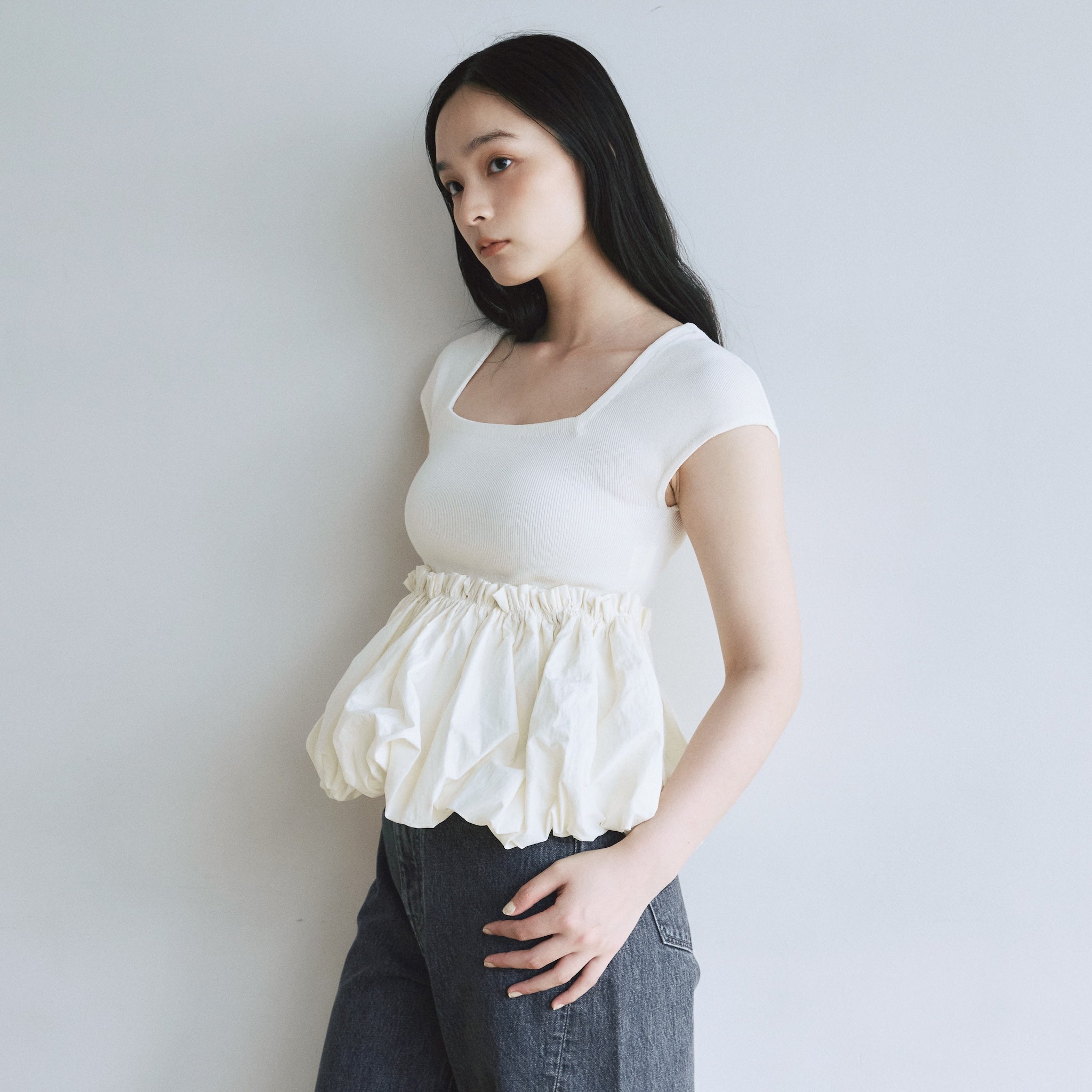 French Sleeve Knit Docking Top