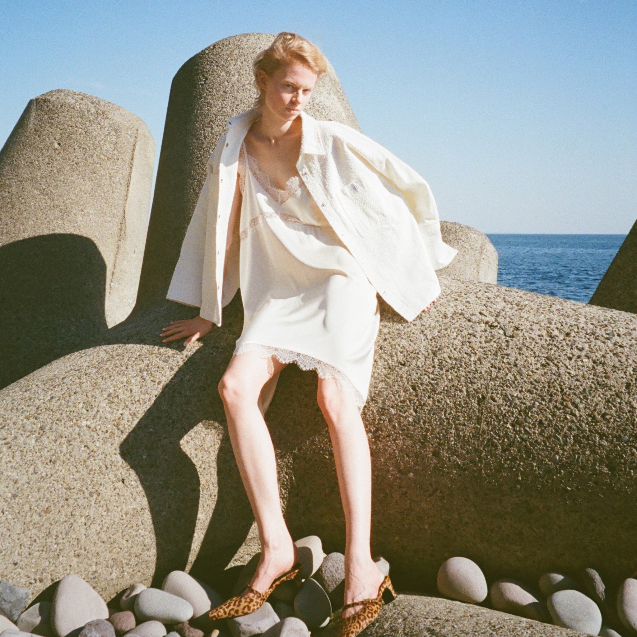 Needle punch material shirt jacket