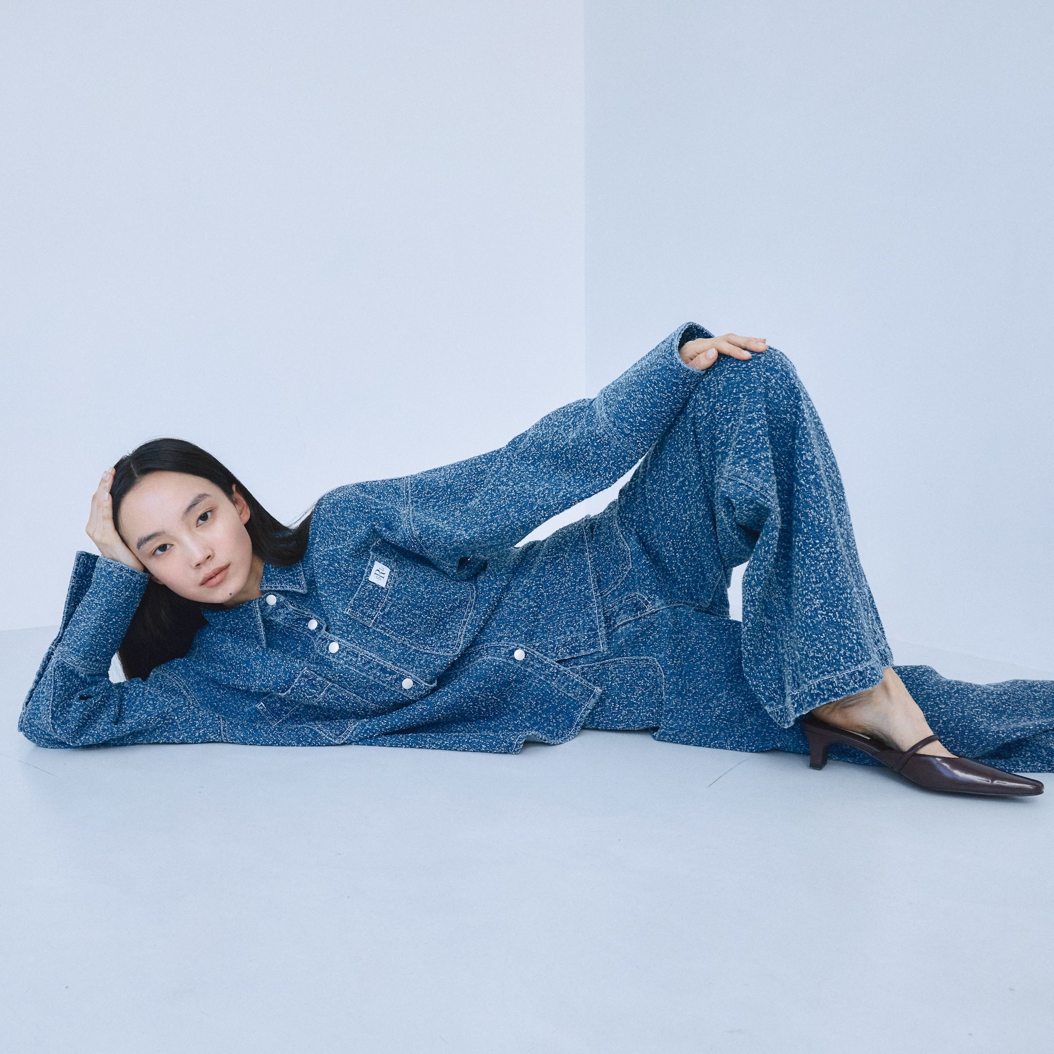 Needle punch material shirt jacket