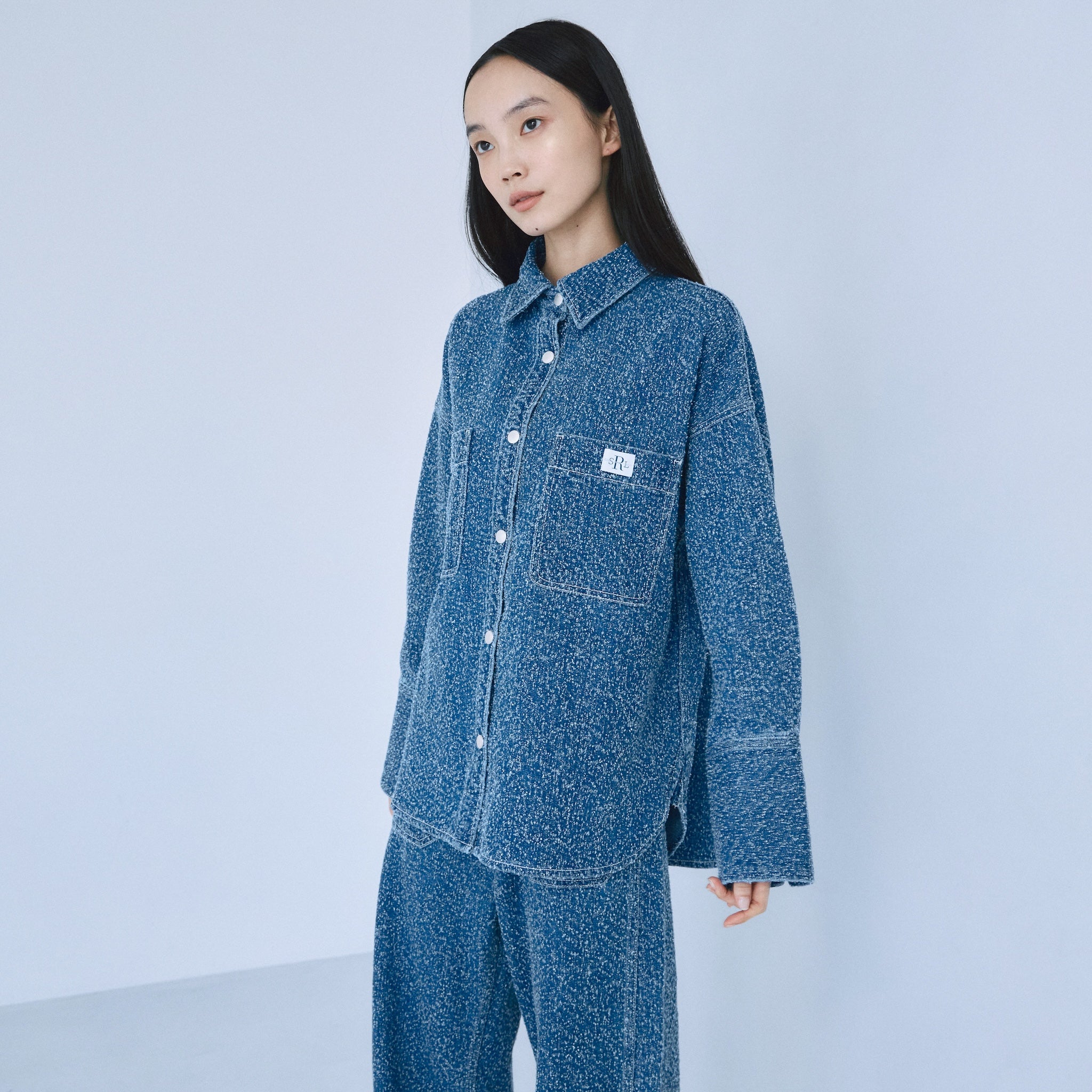 Needle punch material shirt jacket