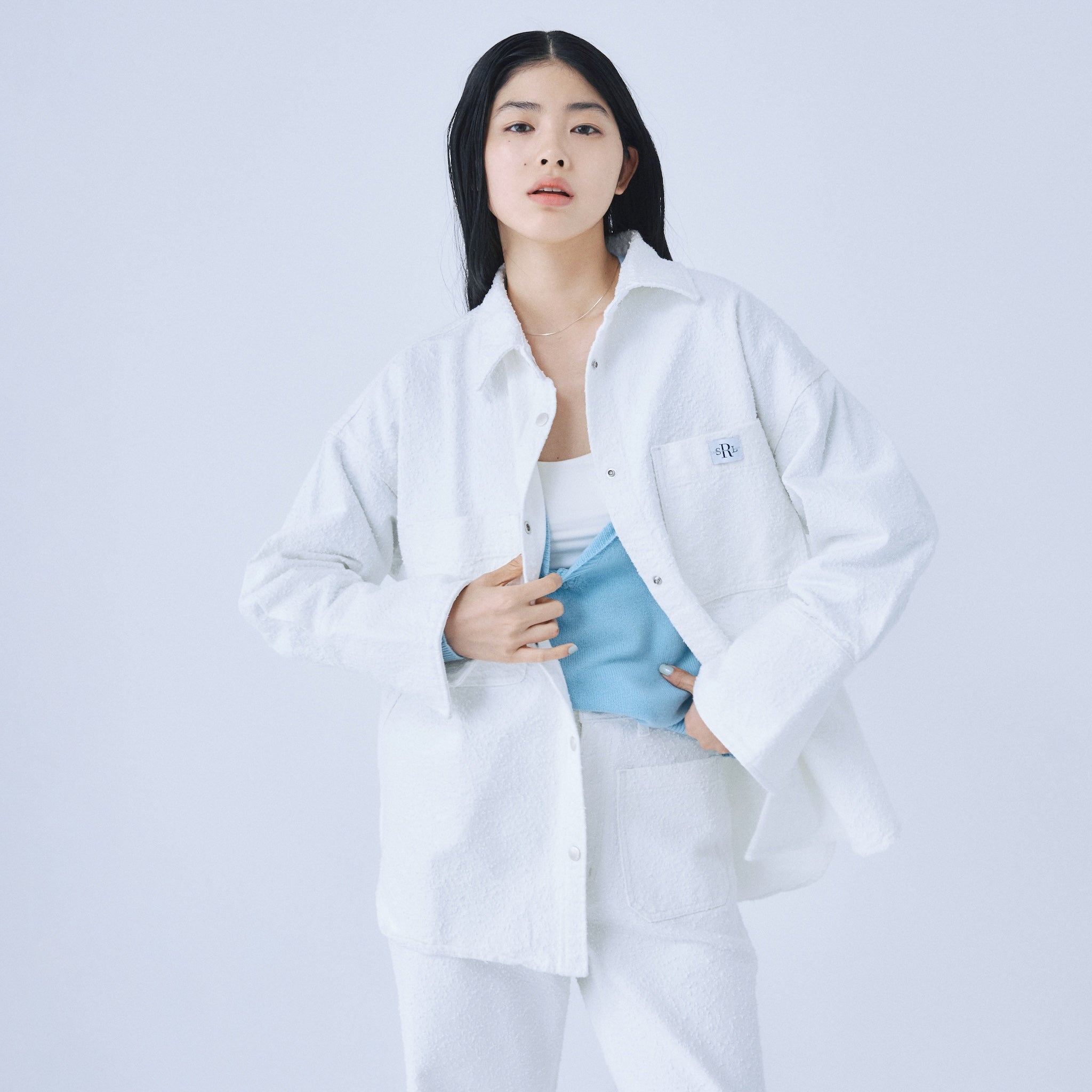 Needle punch materialシャツジャケット