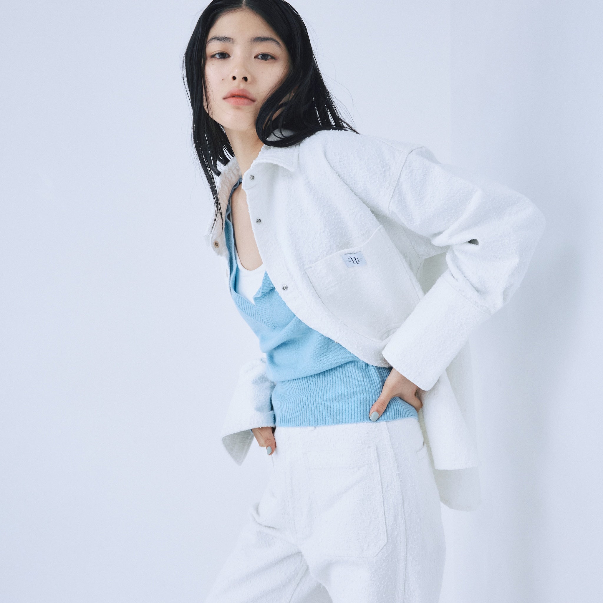 Needle punch material shirt jacket