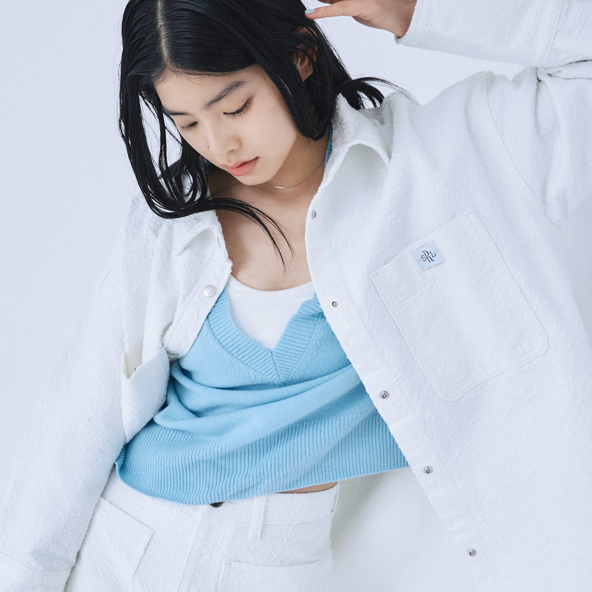 Needle punch material shirt jacket