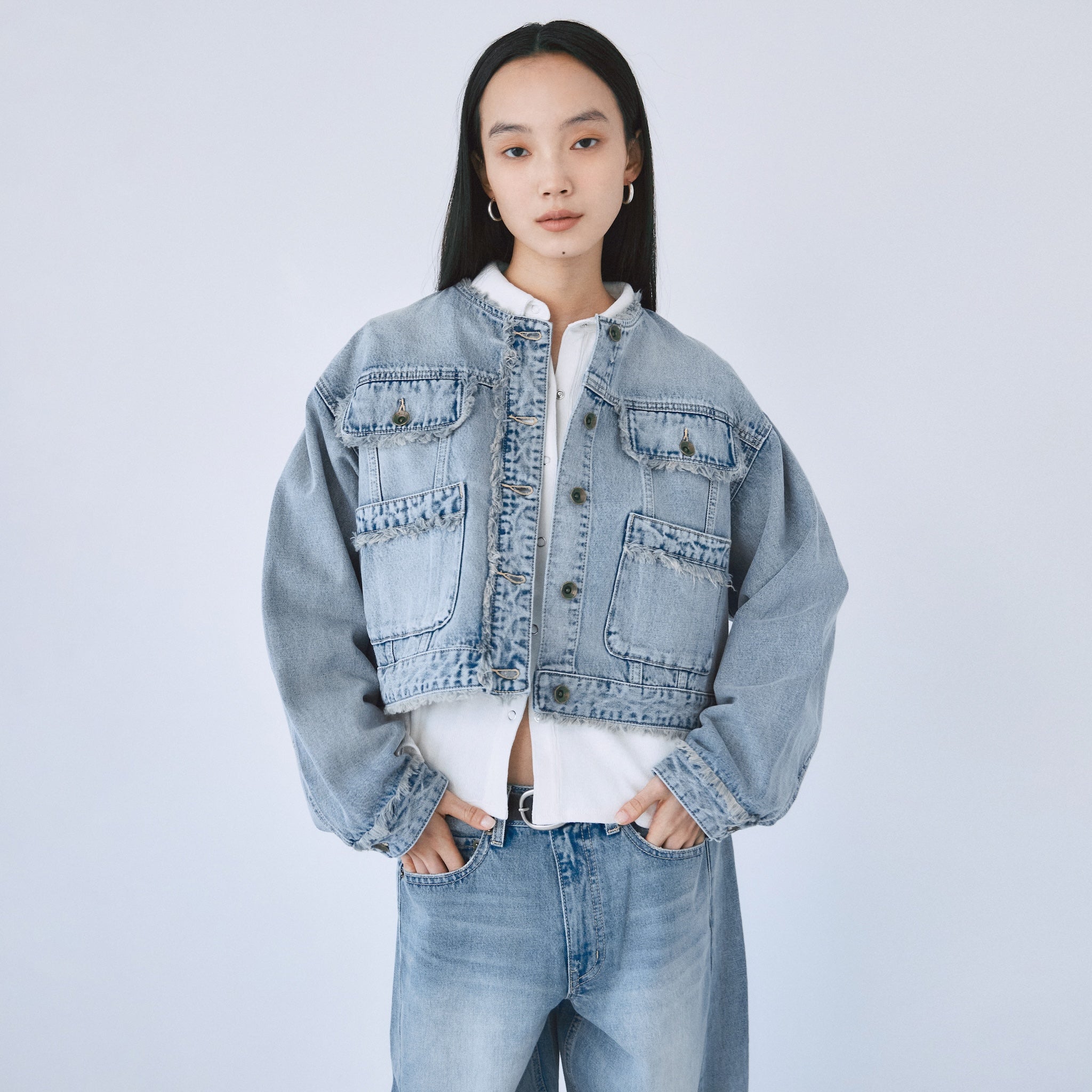 FringeショートDenimジャケット